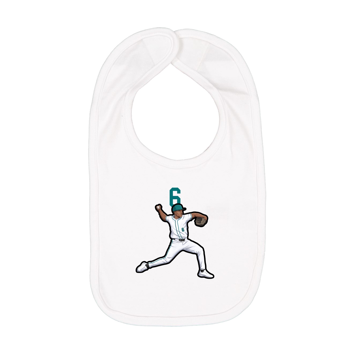 Infant Bib — Number Top in White