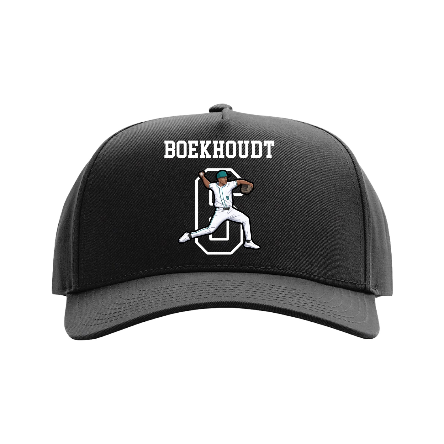 Full Fabric Five-Panel Champ Cap — Shirsey in Black