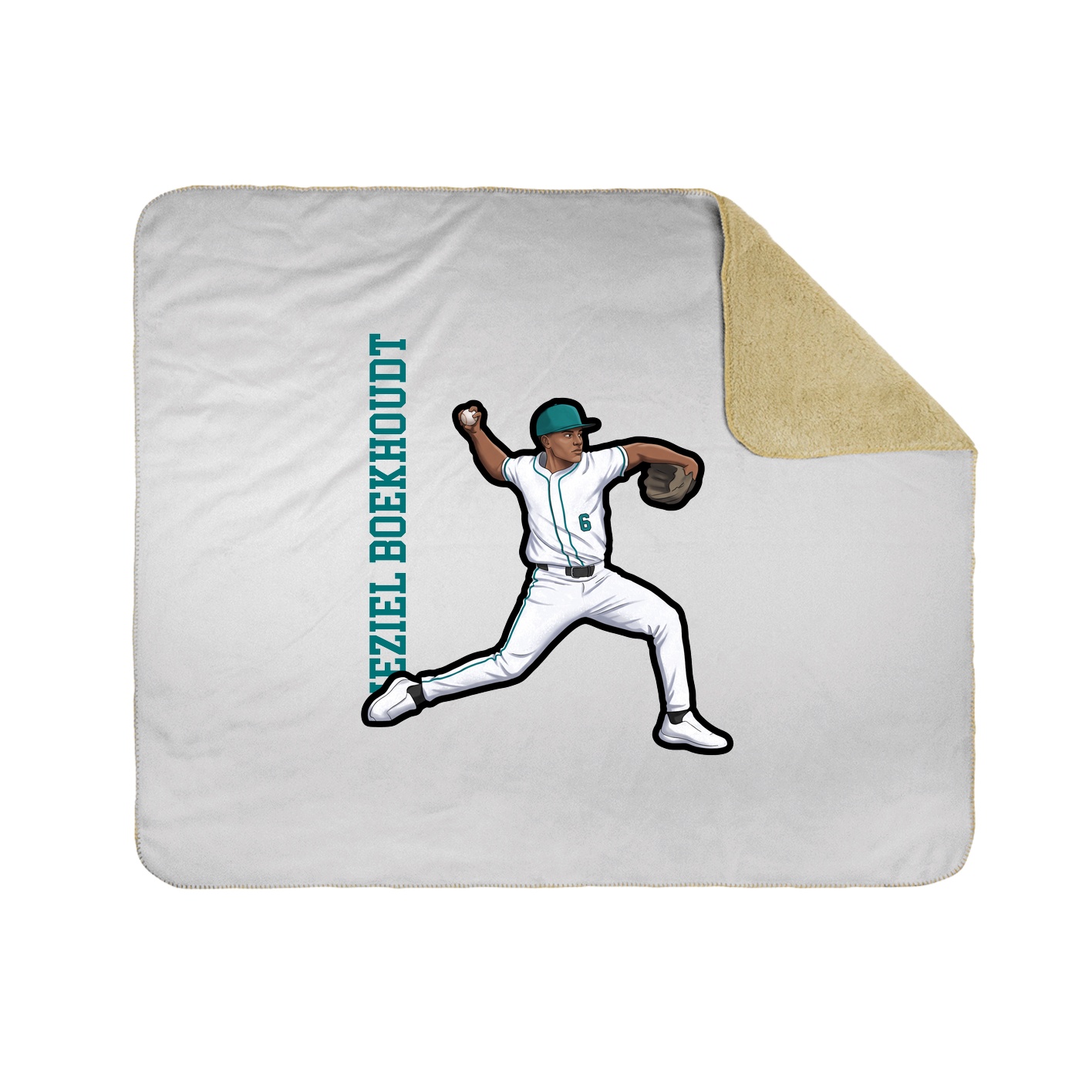 Throw Blanket — Name Vertical in White