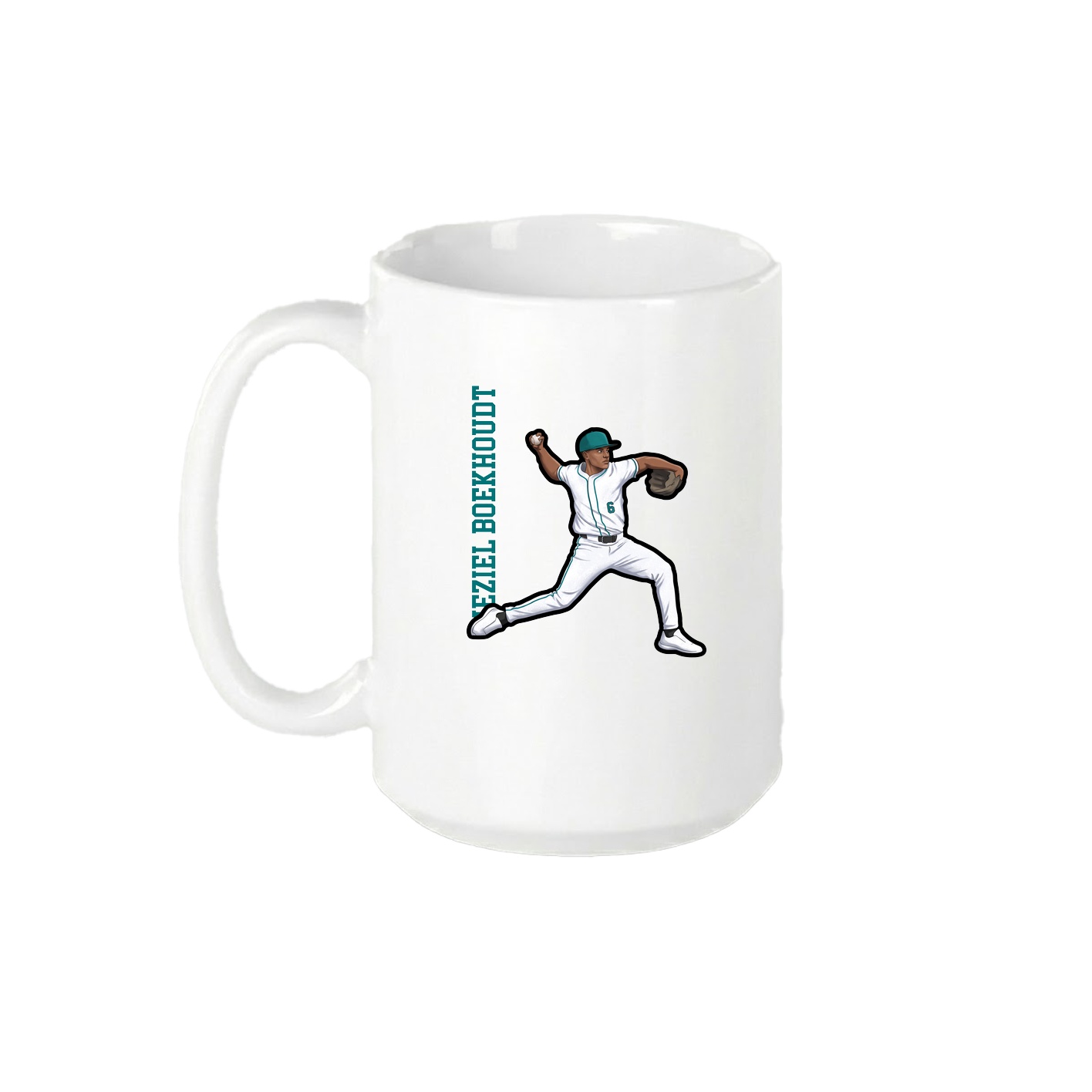 15oz Coffee Mug — Name Vertical in White