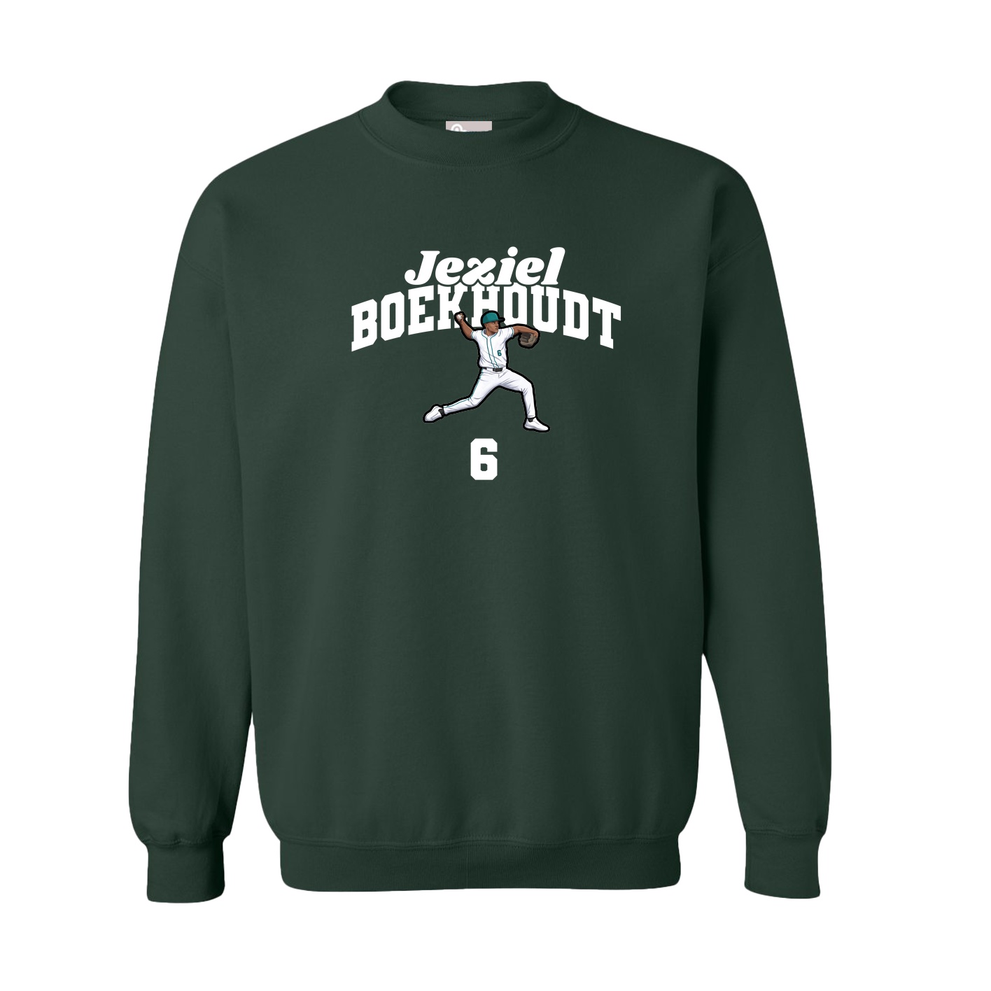 Fleece Crew — Signature Arch in Green