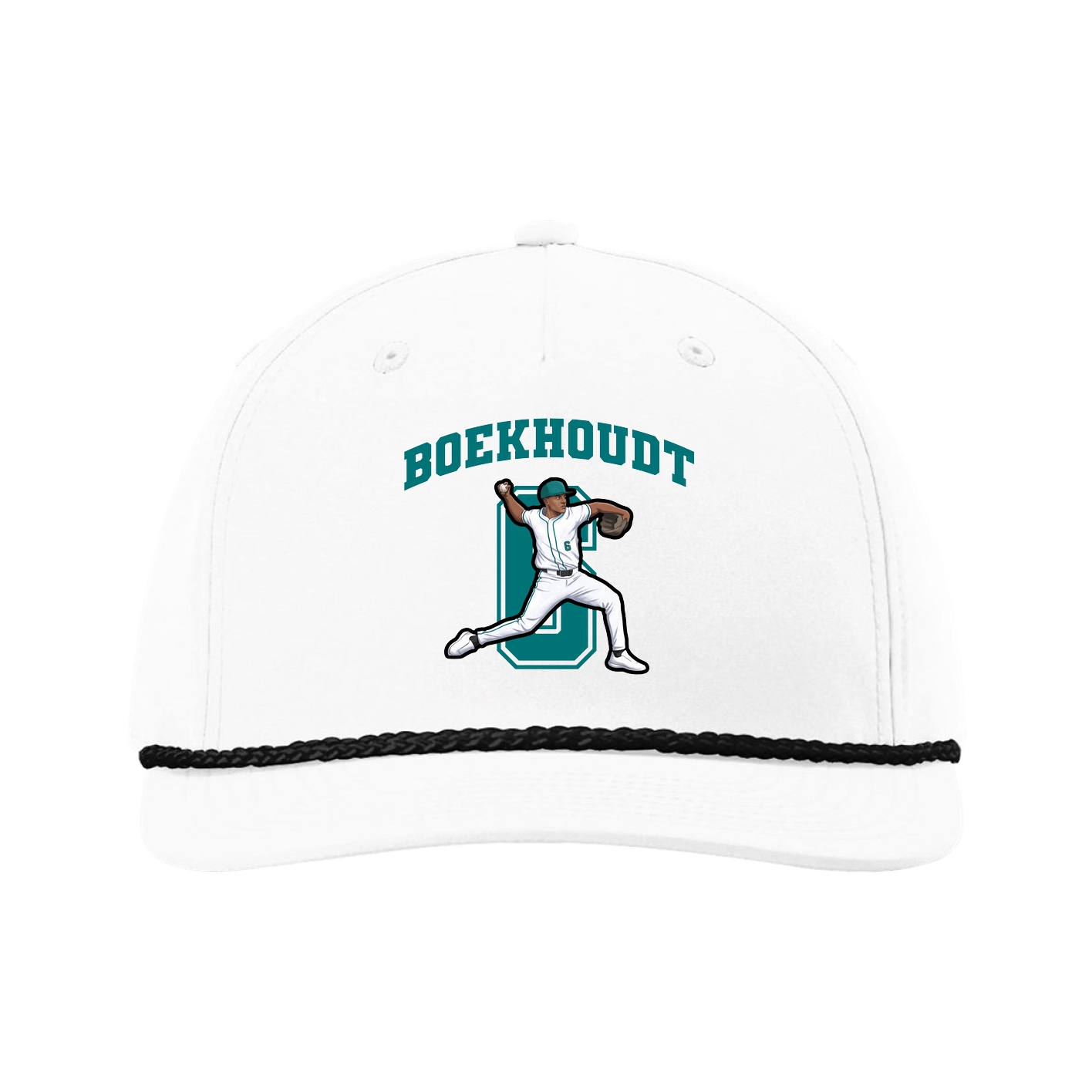 Five-Panel Classic Rope Cap — Number in White