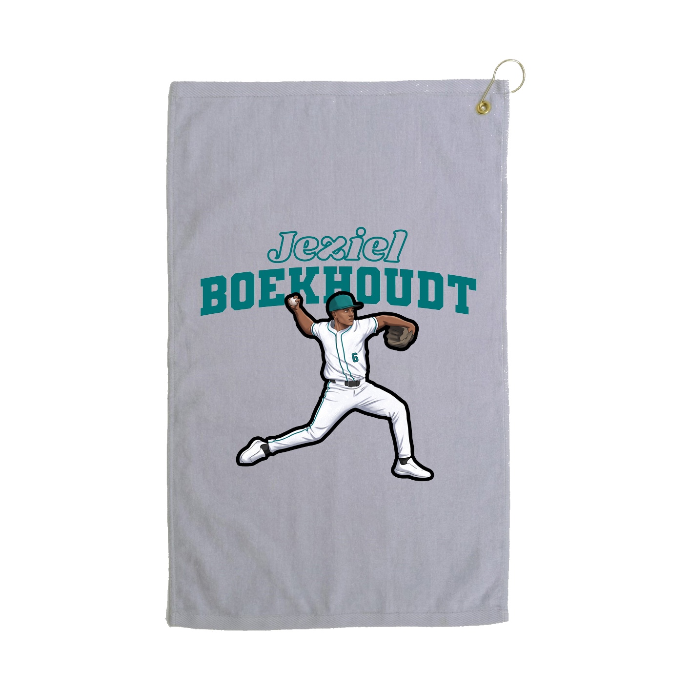 Golf Towel — Name Arch in Grey