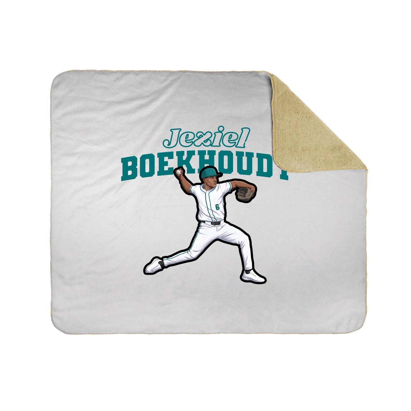 Throw Blanket — Name Arch in White