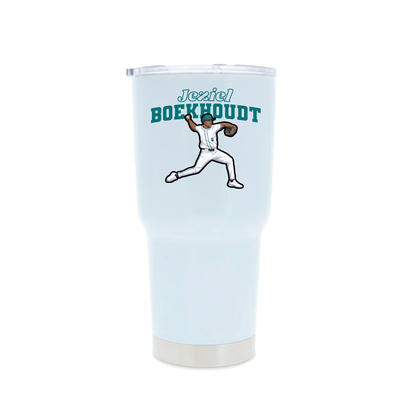 30oz Stainless Steel Tumbler — Name Arch in White