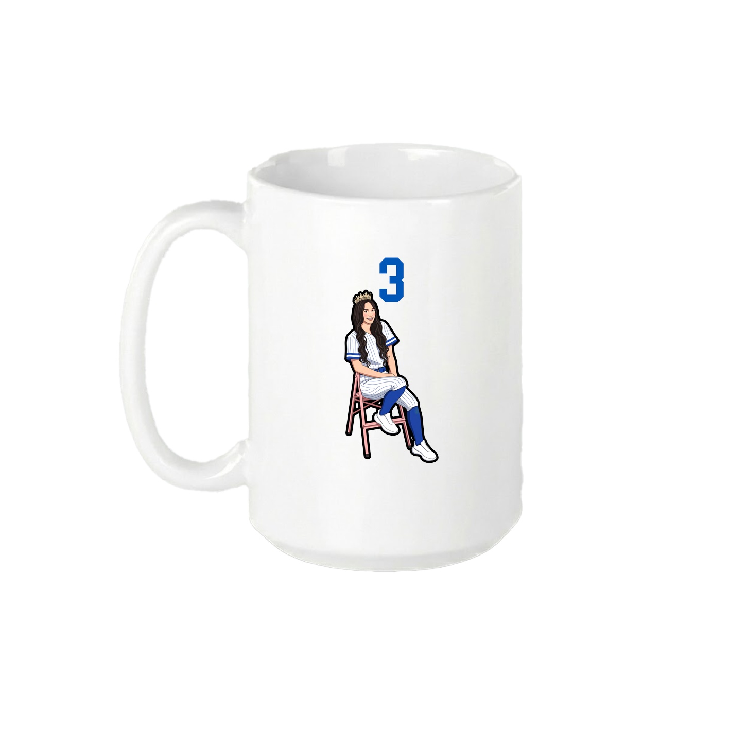 15oz Coffee Mug — Number Top in White
