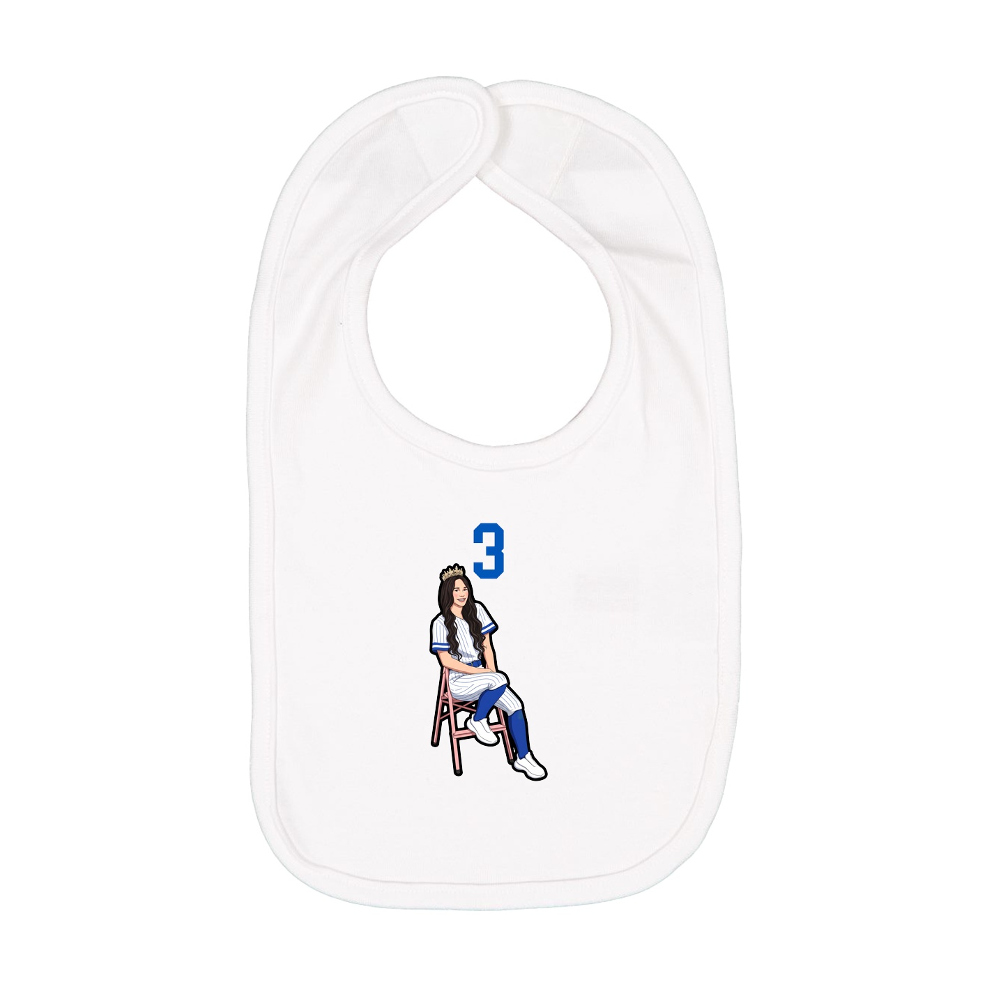 Infant Bib — Number Top in White