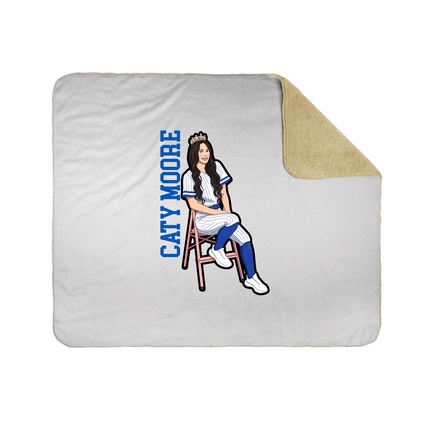 Throw Blanket — Name Vertical in White