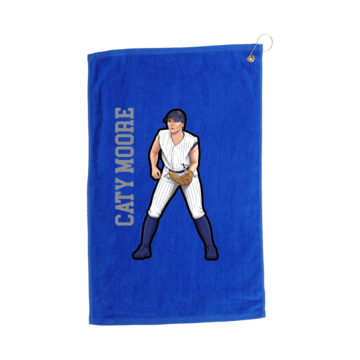 Golf Towel — Name Vertical in Royal