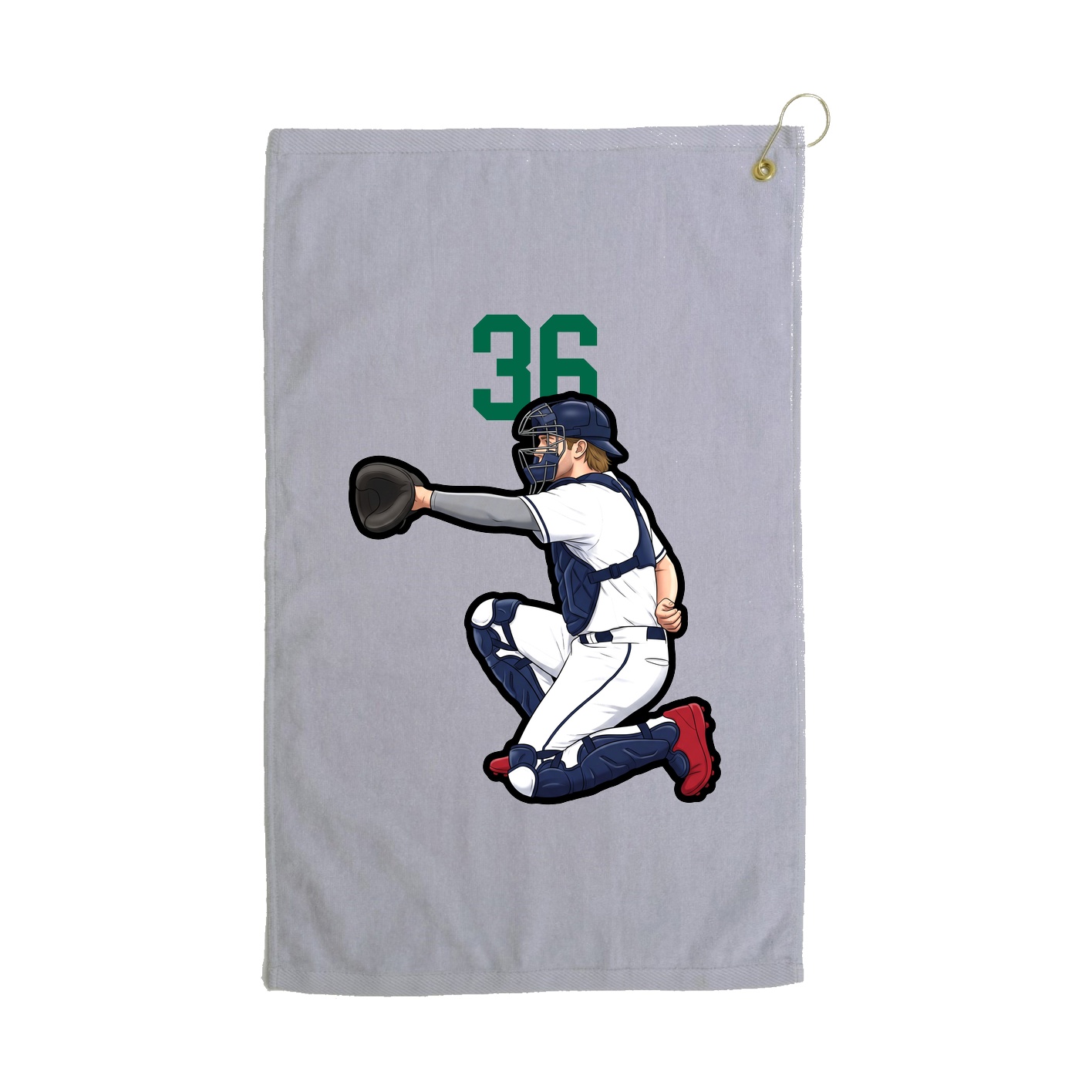 Golf Towel — Number Top in Grey