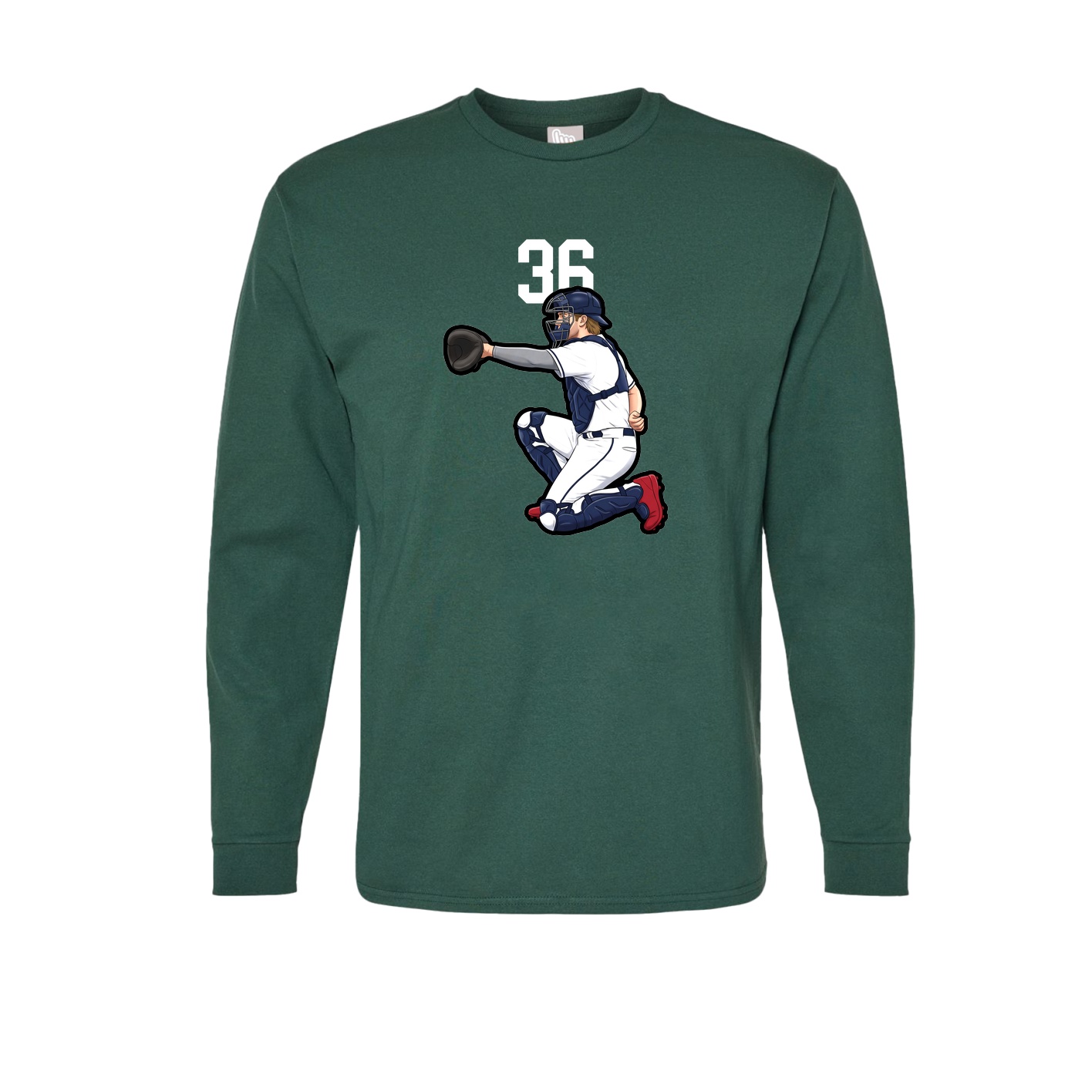 Long Sleeve Tee — Number Top in Green
