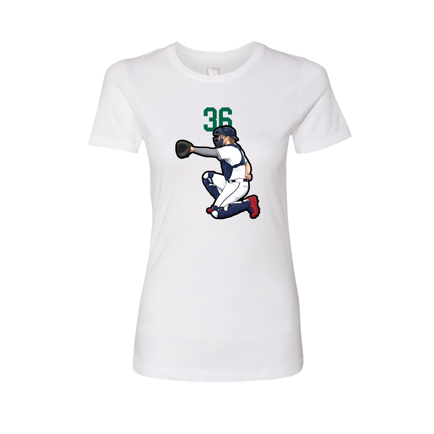 Fitted Women's Tee — Number Top in White