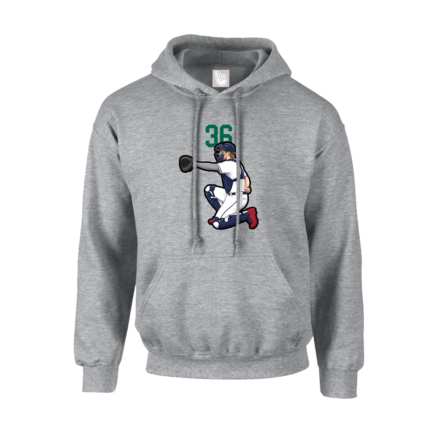 Hoodie — Number Top in Grey