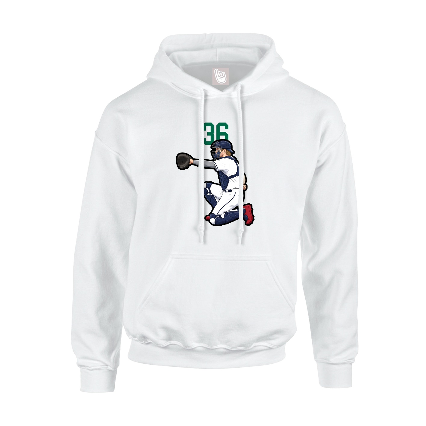 Youth Hoodie — Number Top in White