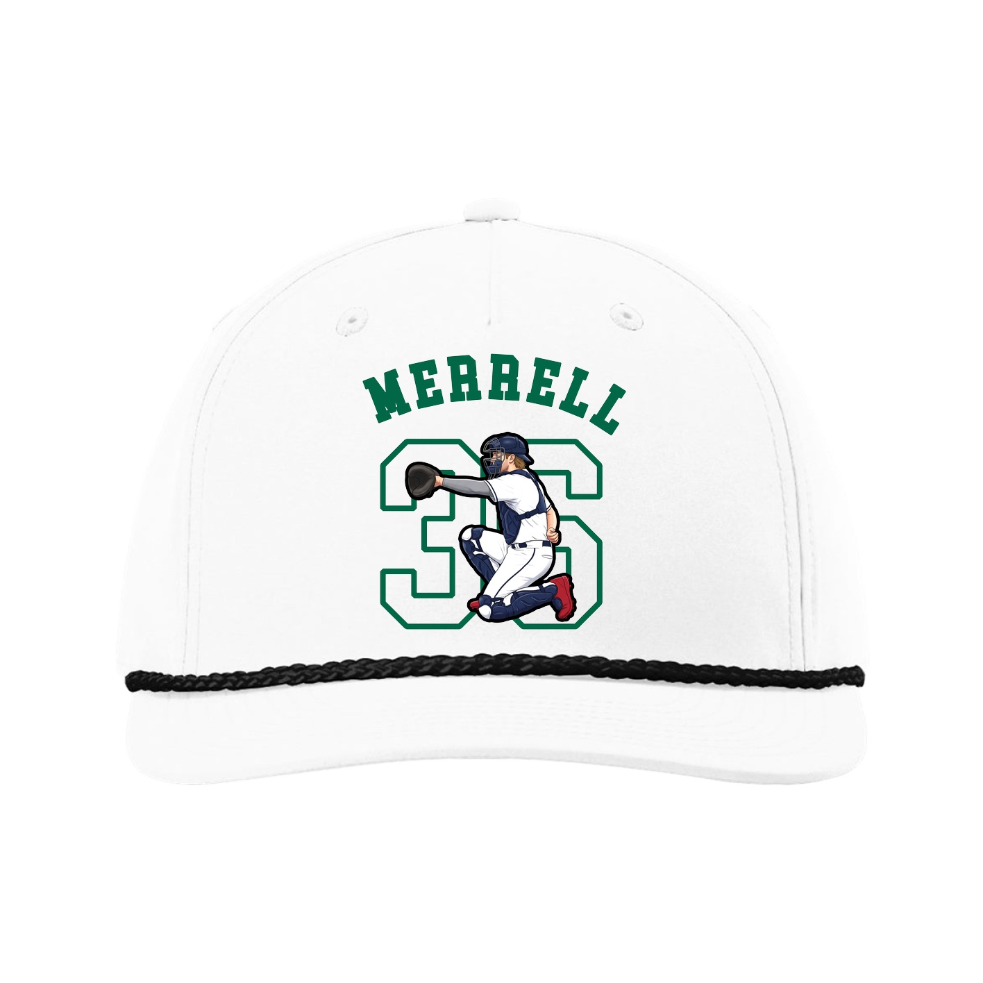 Five-Panel Classic Rope Cap — Shirsey Arch in White