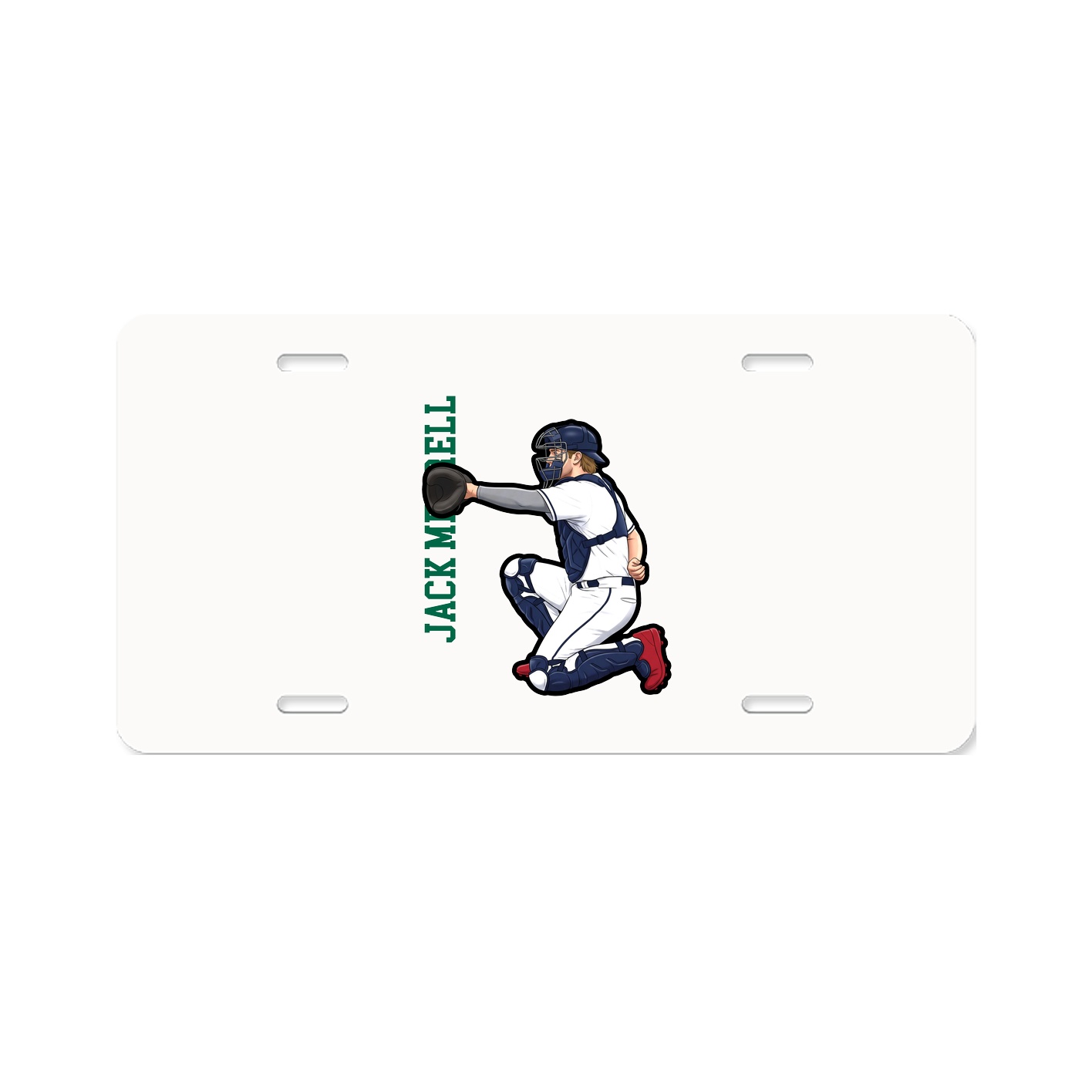 License Plate — Name Vertical in Classic