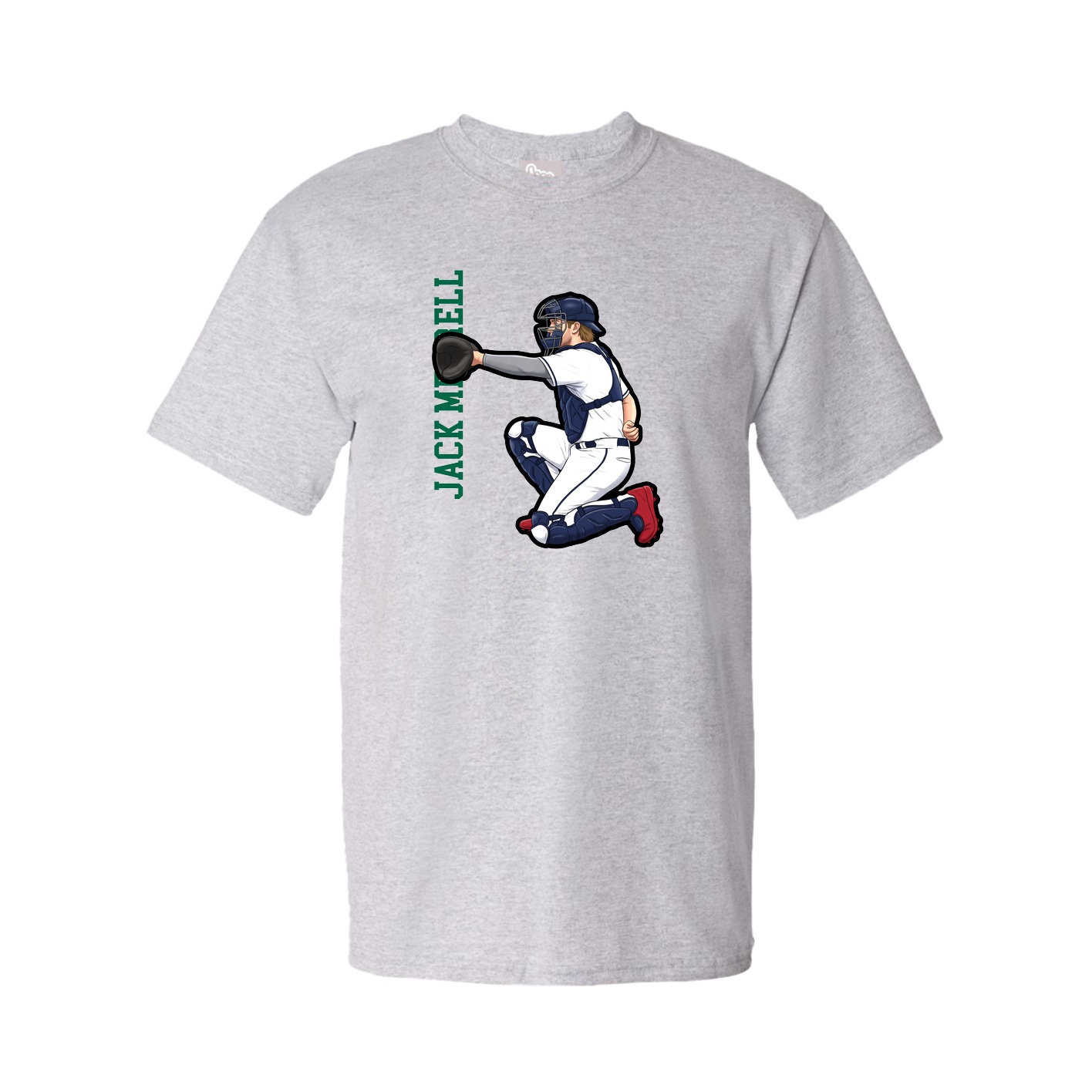 Tee — Name Vertical in Grey