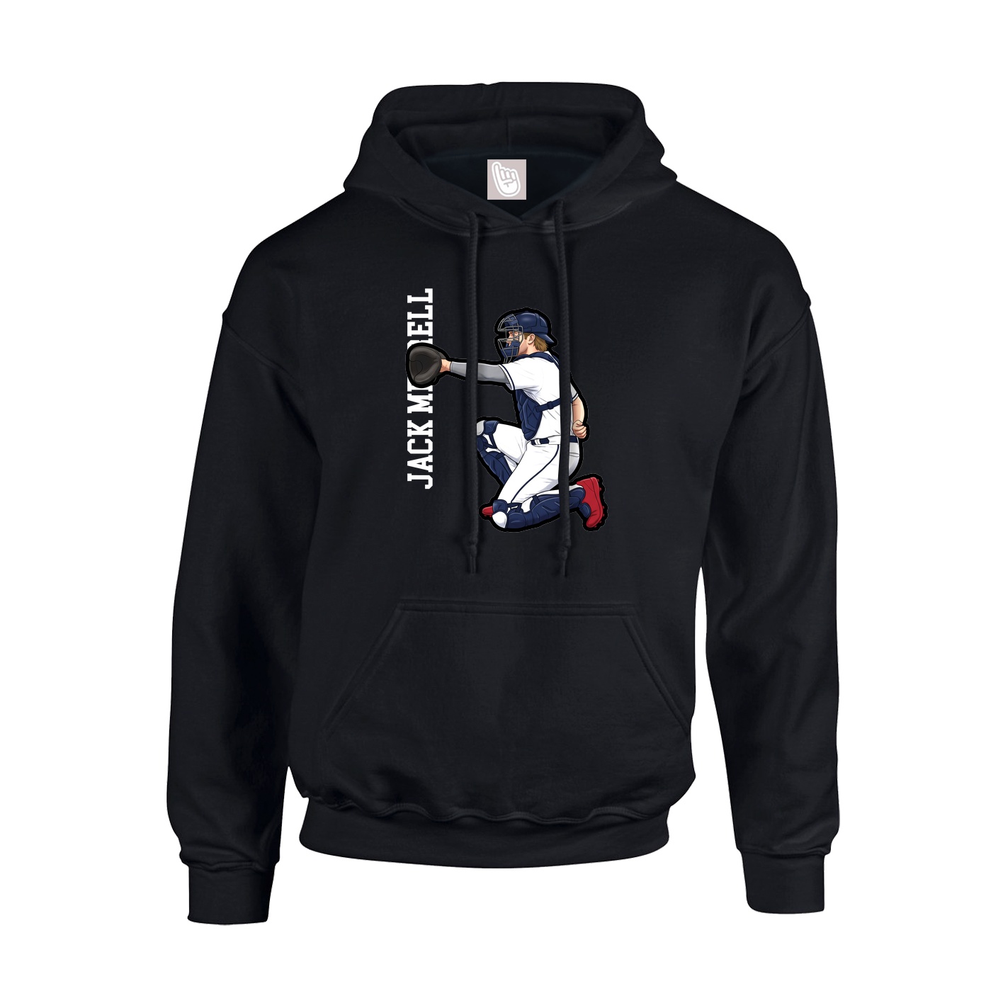 Hoodie — Name Vertical in Black