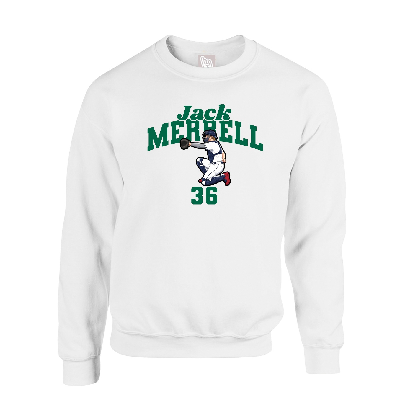 Fleece Crew — Signature Arch in White