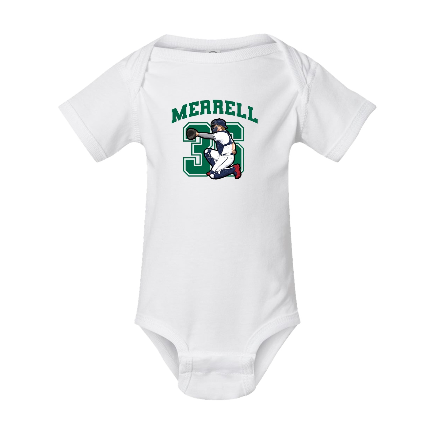 Baby Onesie — Number in White