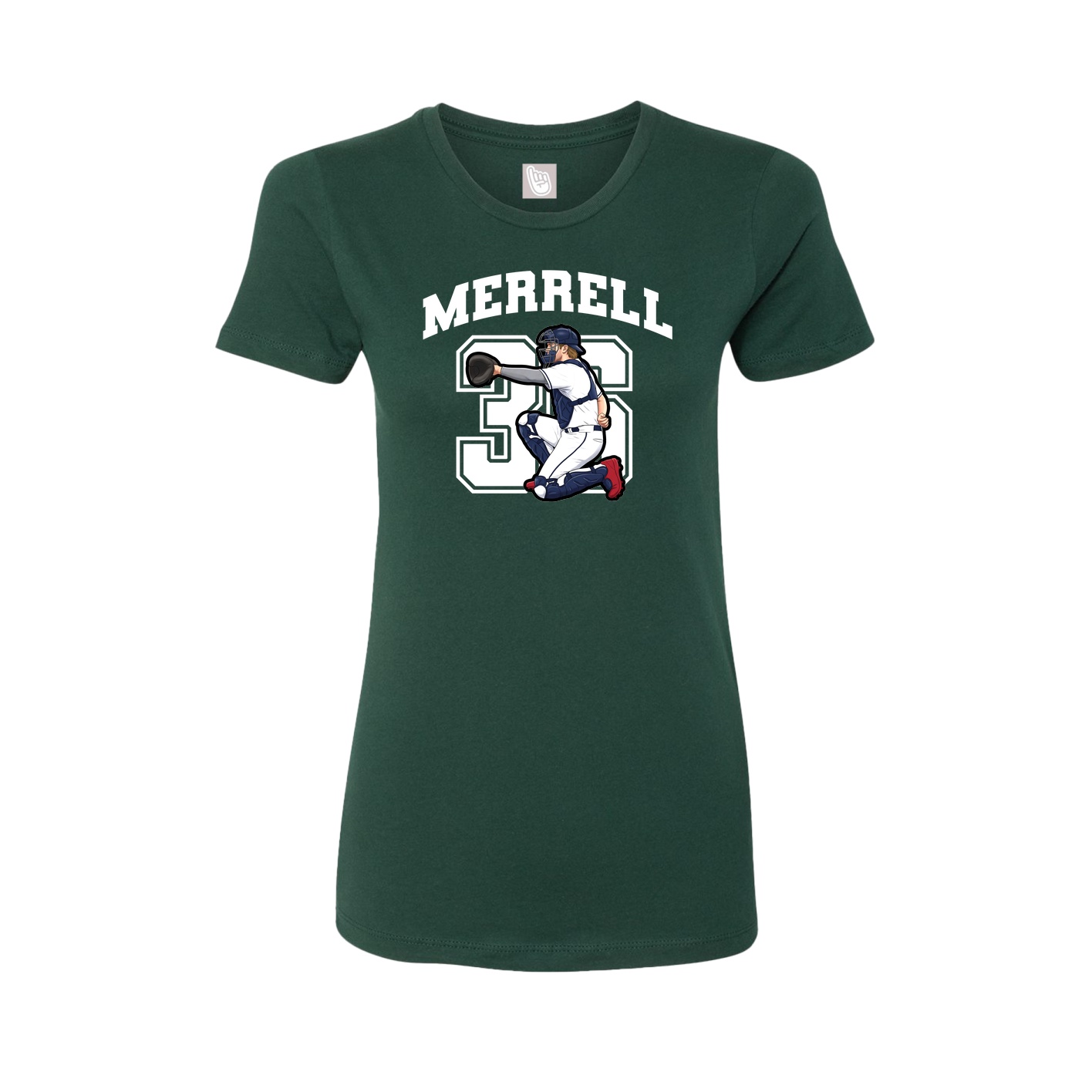 Fitted Women's Tee — Number in Green