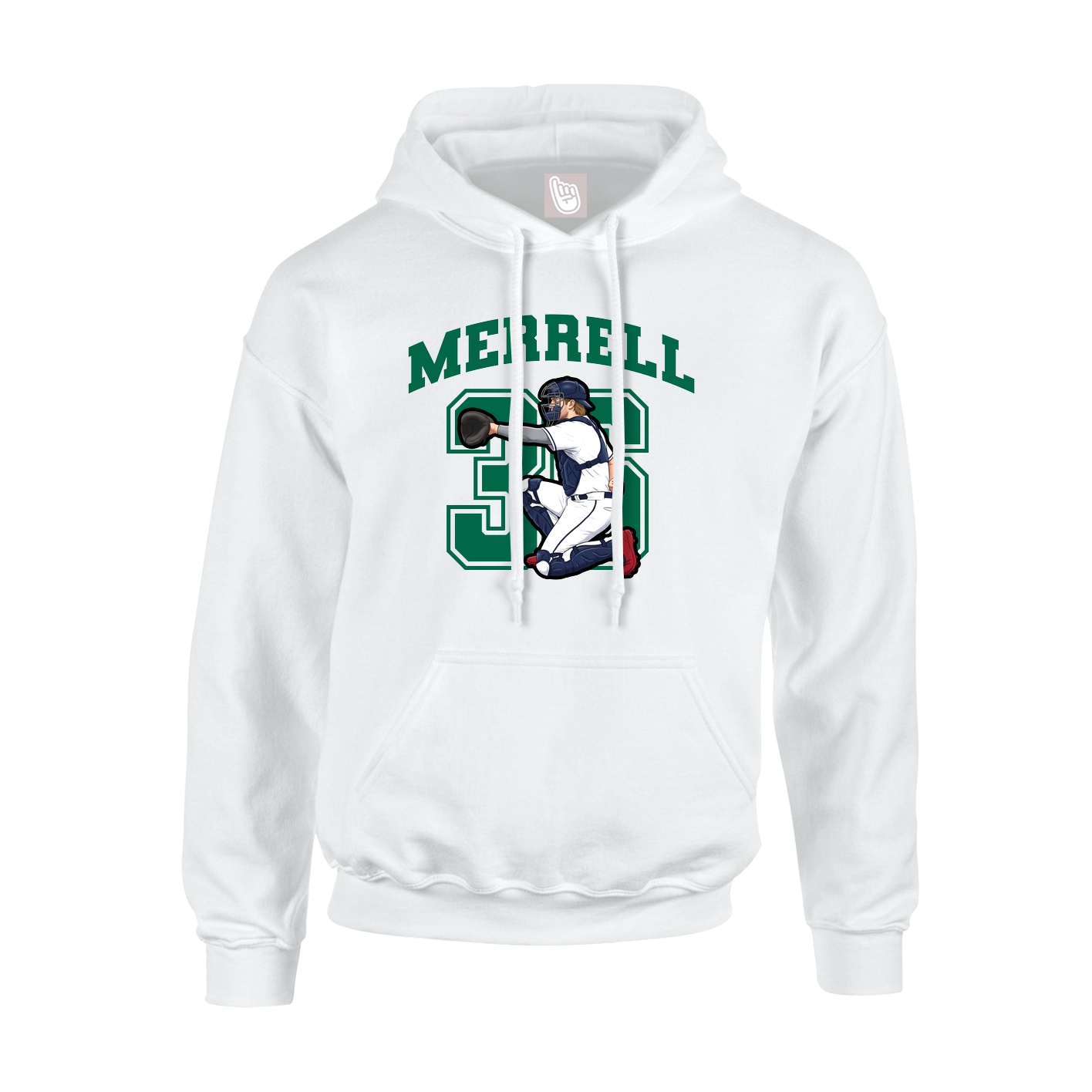Youth Hoodie — Number in White