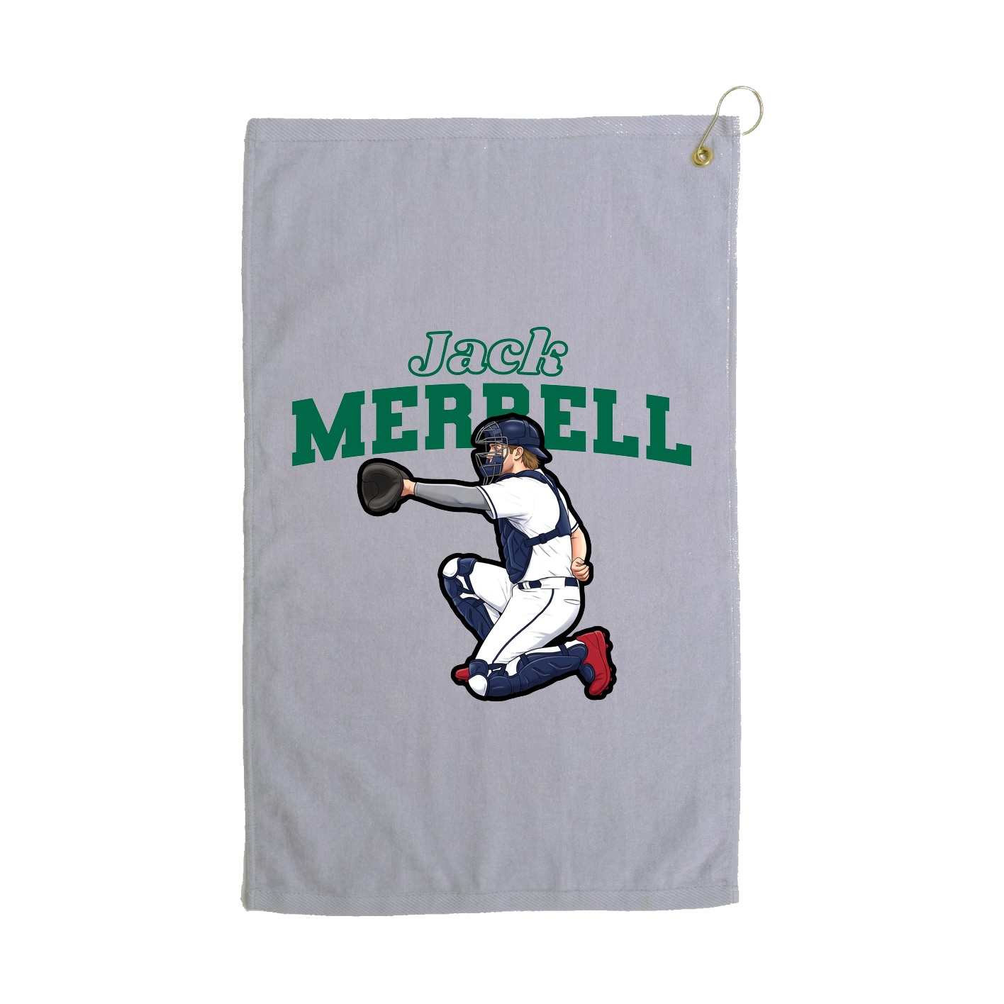 Golf Towel — Name Arch in Grey