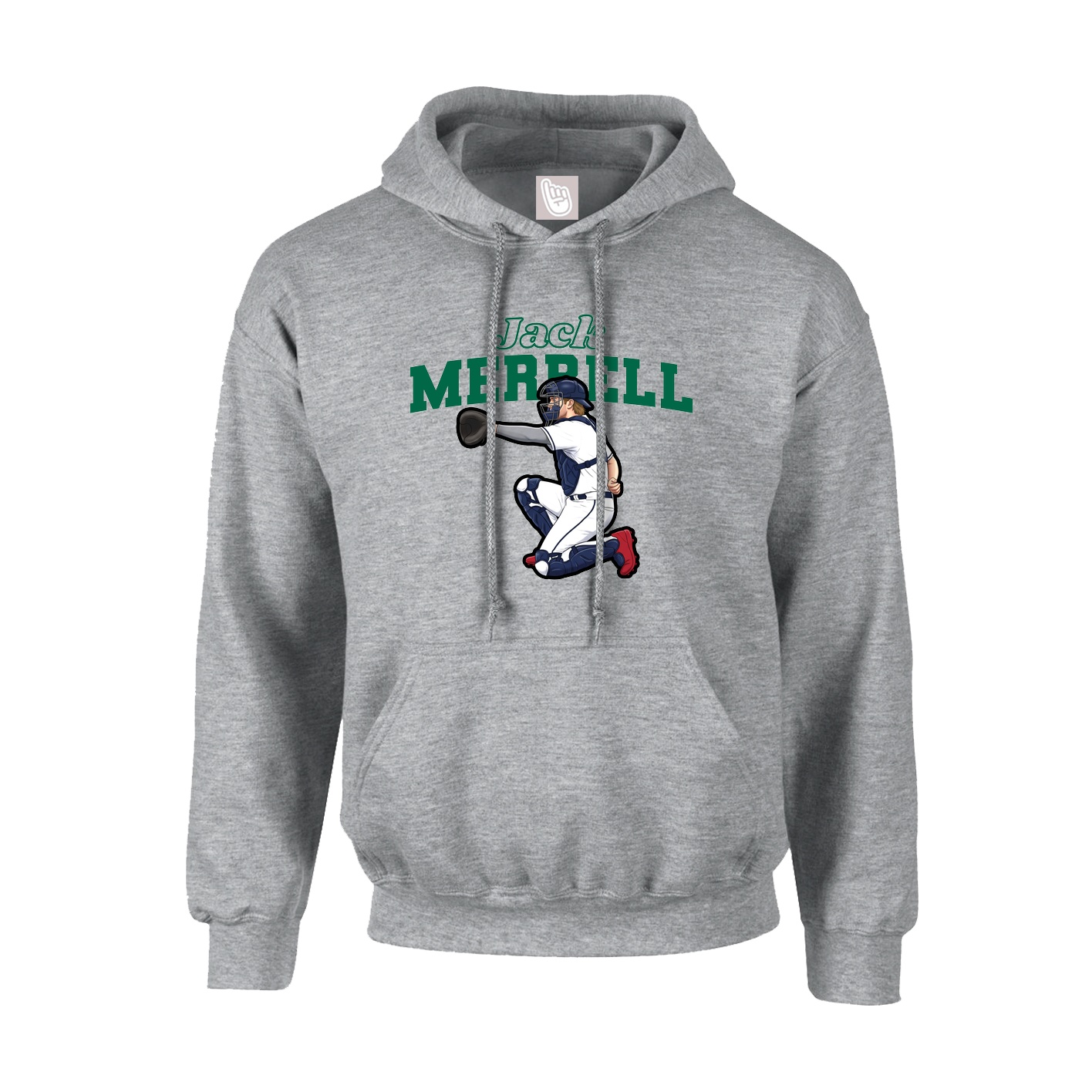 Youth Hoodie — Name Arch in Grey