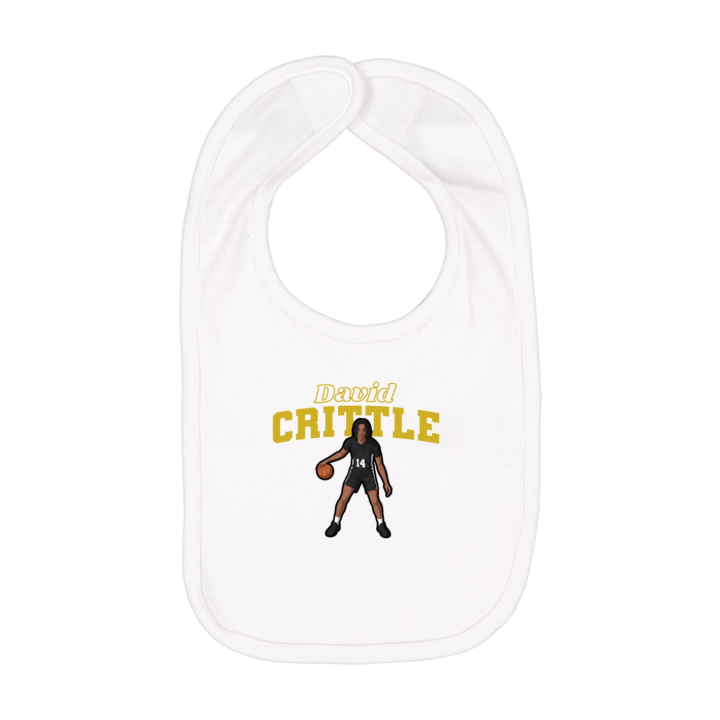 Infant Bib — Name Arch in White
