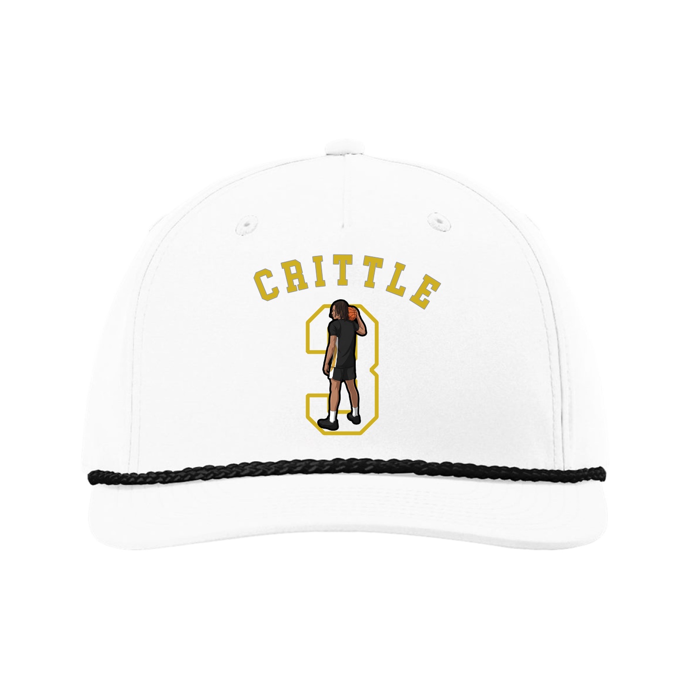 Five-Panel Classic Rope Cap — Shirsey Arch in White