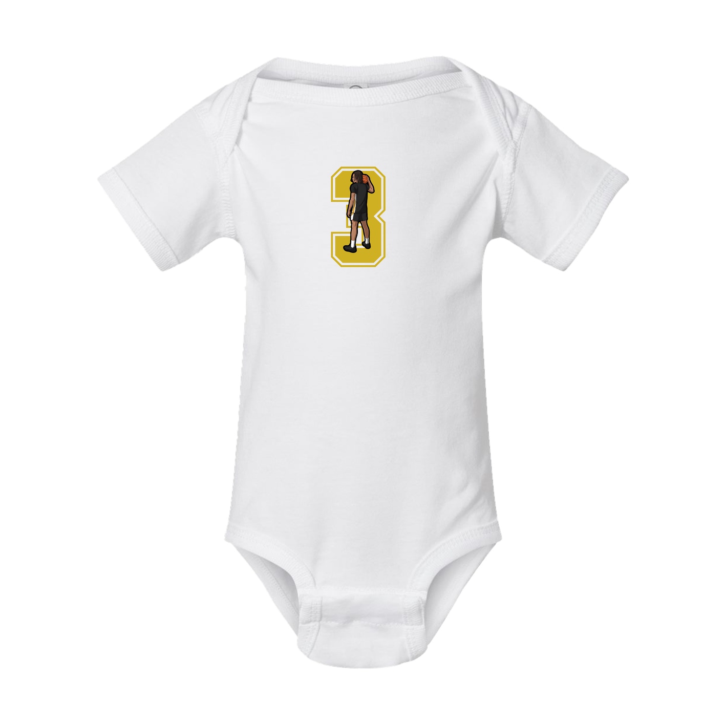 Baby Onesie — Number in White