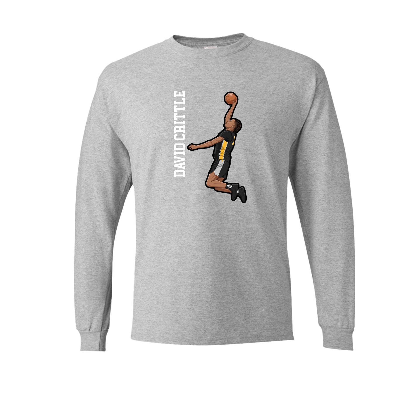 Long Sleeve Tee — Name Vertical in Grey