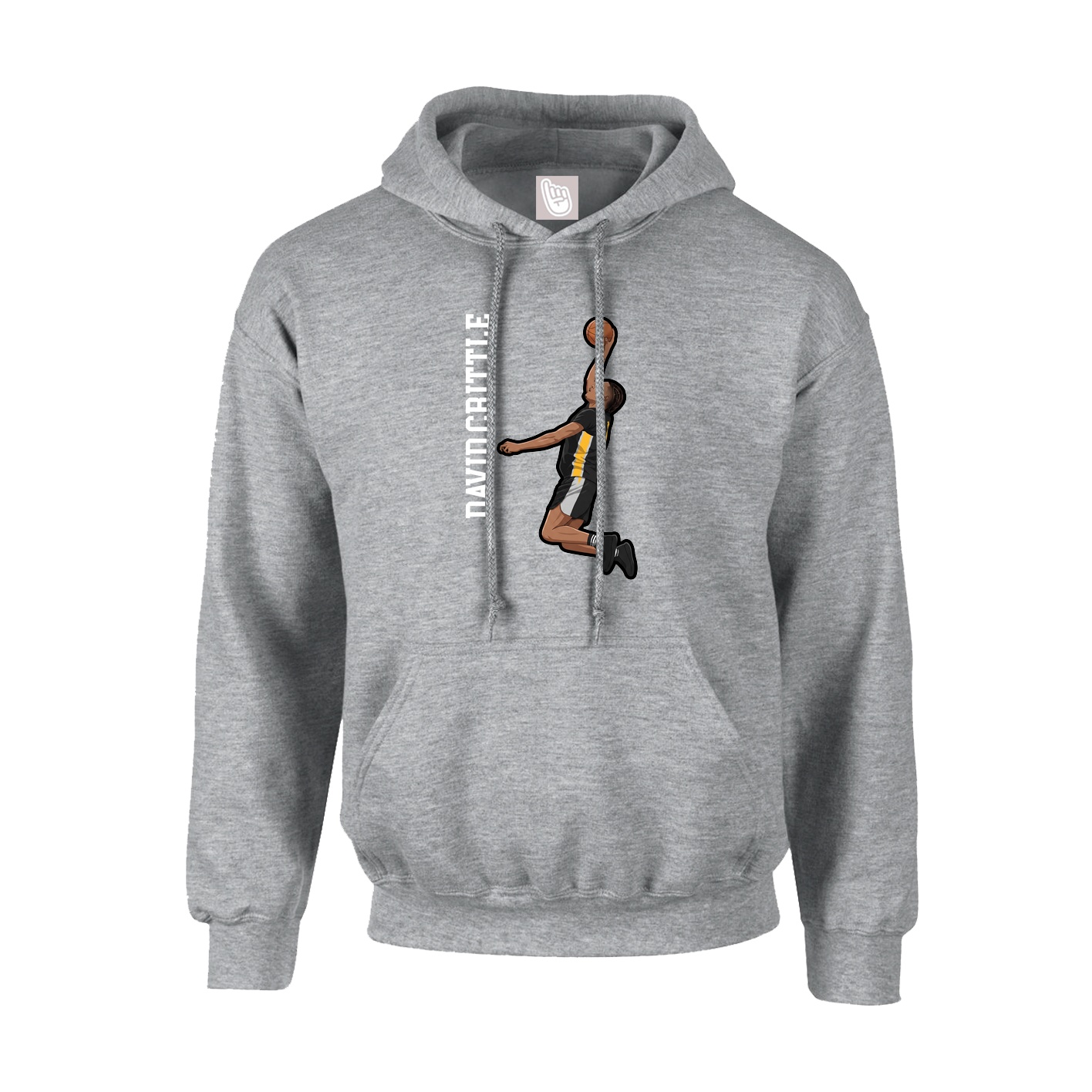 Hoodie — Name Vertical in Grey