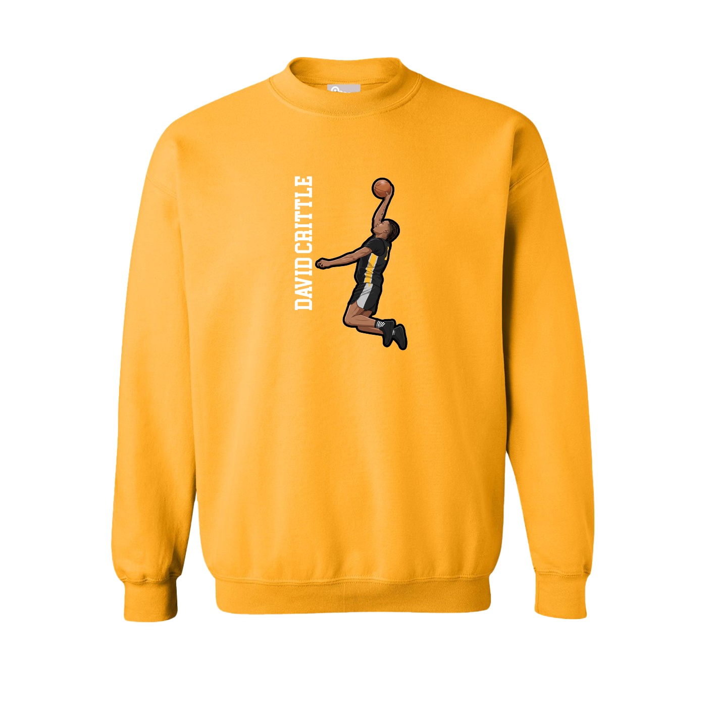 Fleece Crew — Name Vertical in Gold
