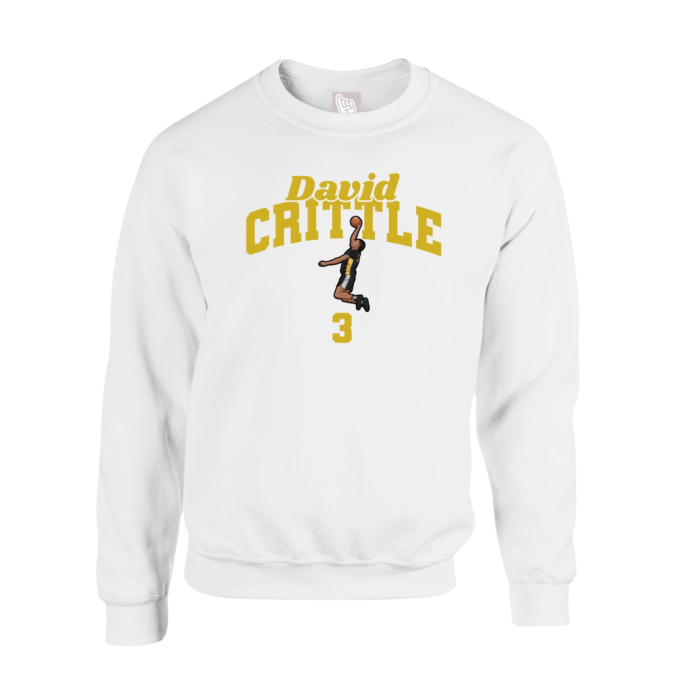 Fleece Crew — Signature Arch in White