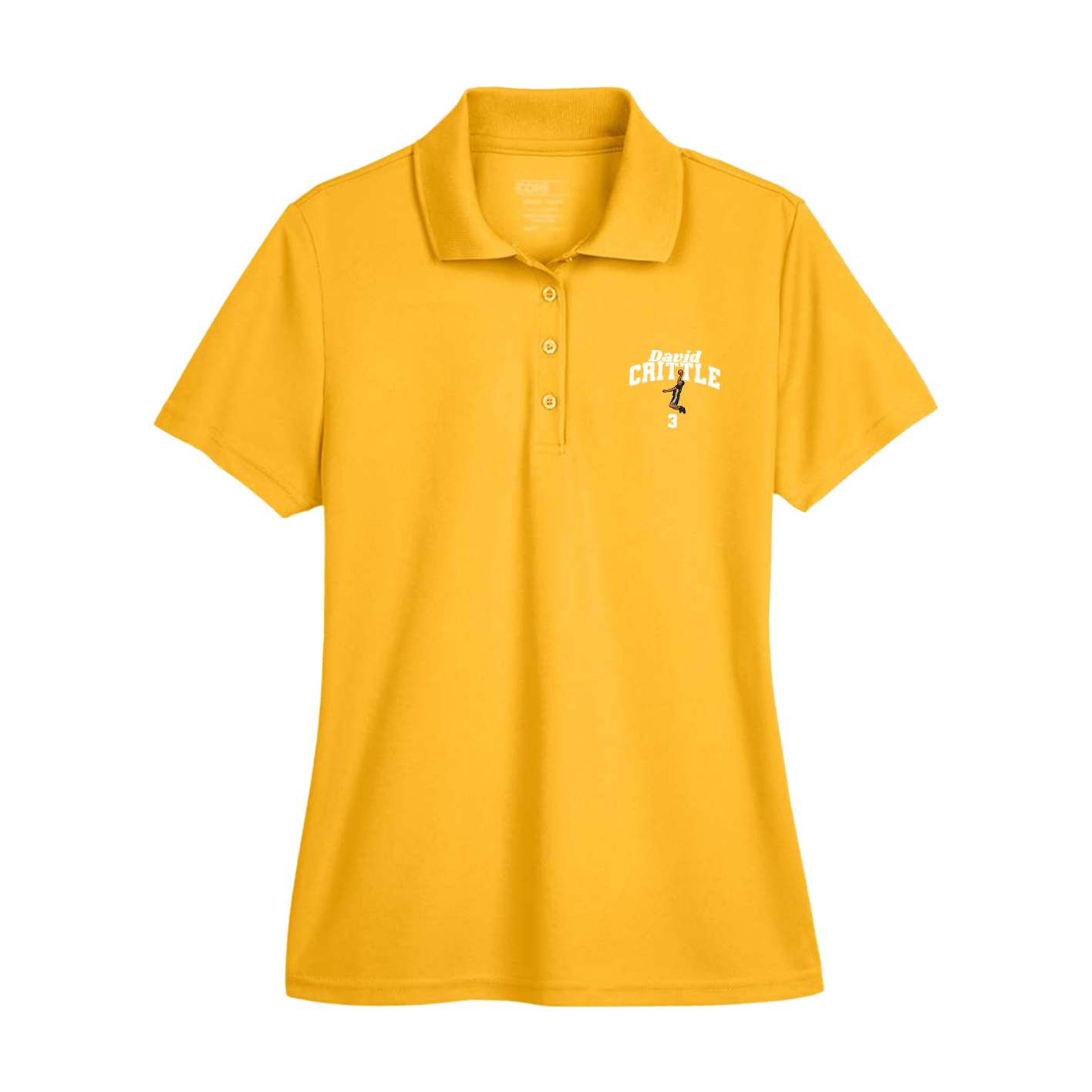 Womens Performance Polo — Signature Arch in Gold