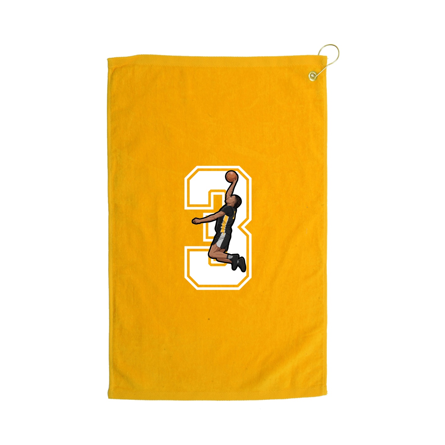 Golf Towel — Number in Gold
