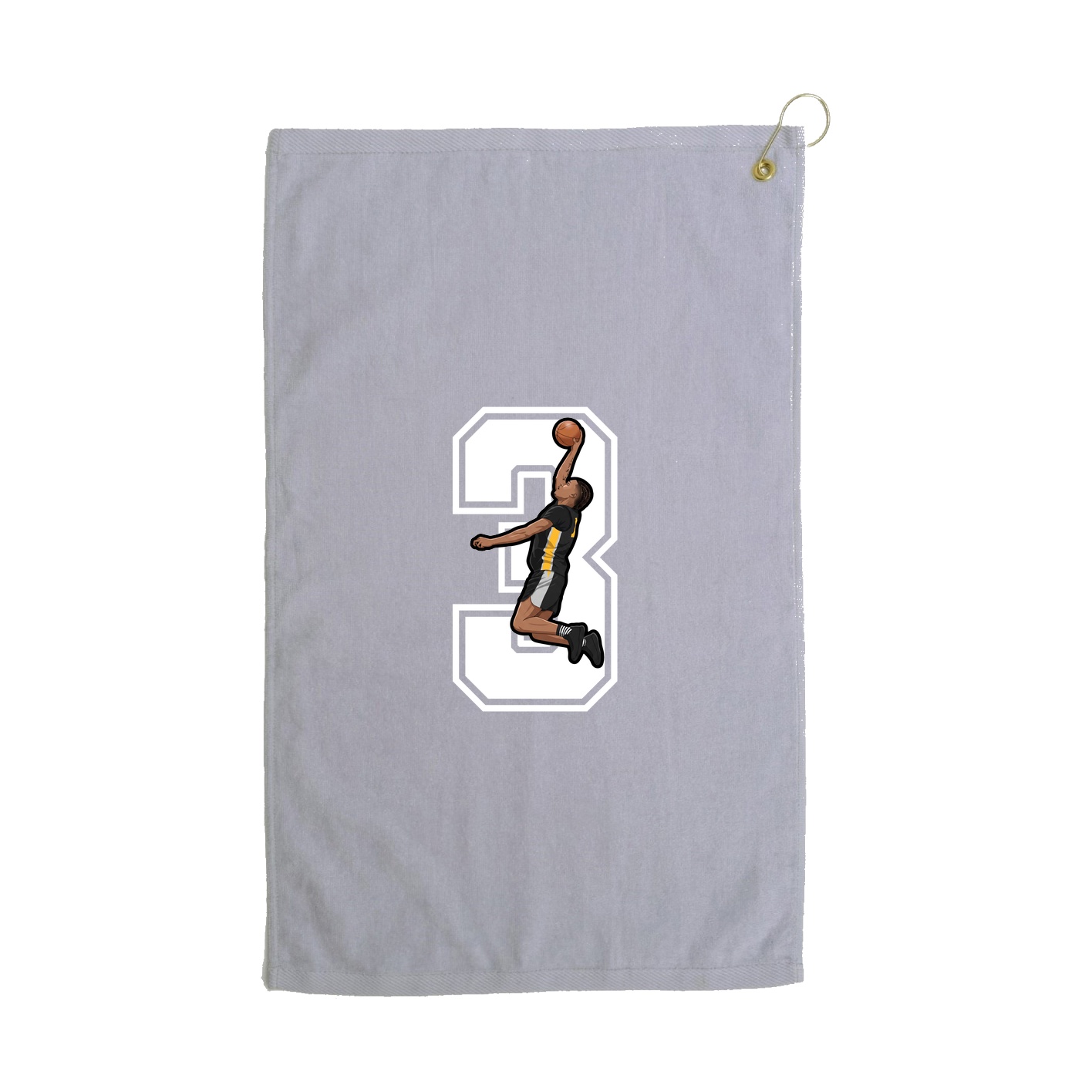 Golf Towel — Number in Grey