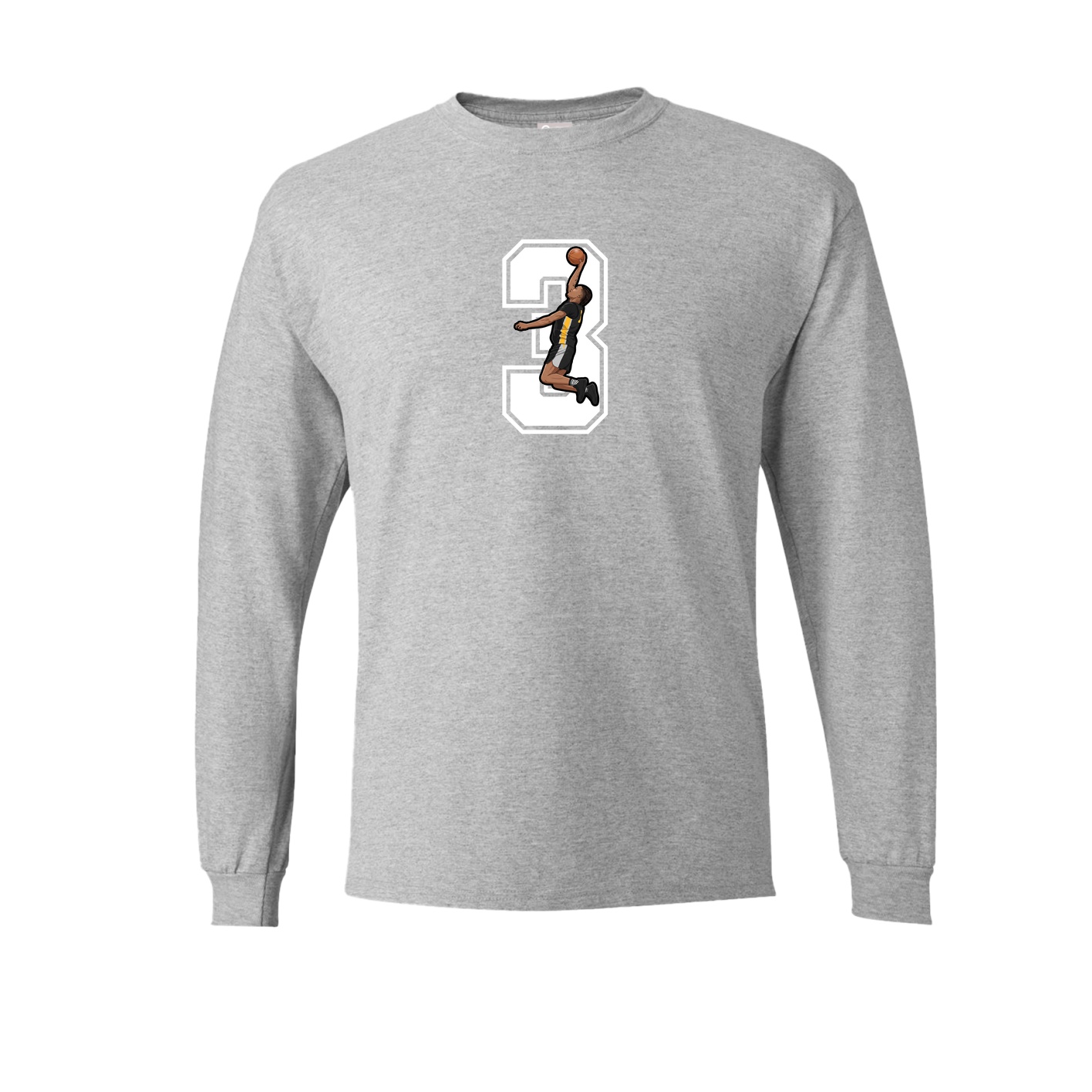 Long Sleeve Tee — Number in Grey