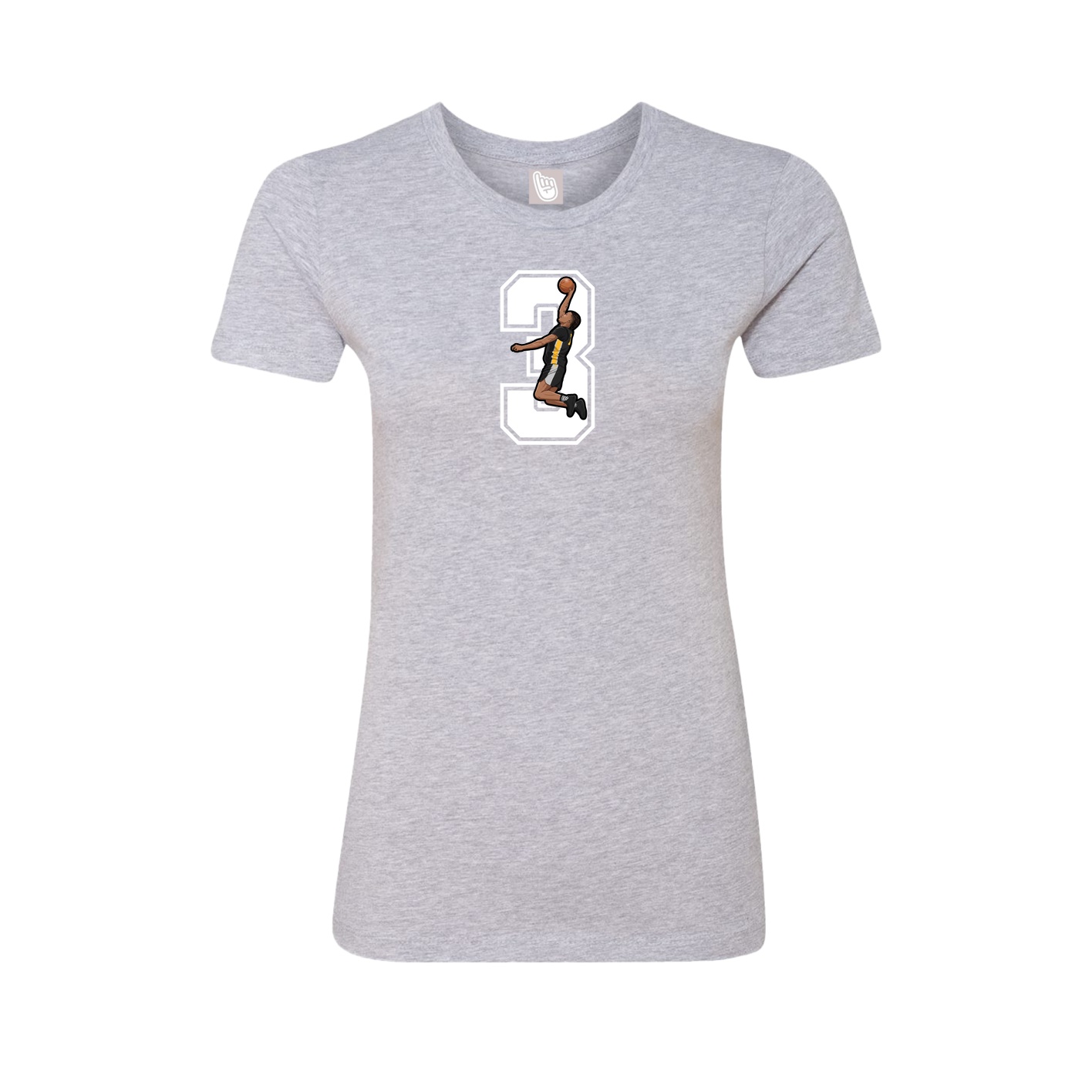 Fitted Women's Tee — Number in Grey