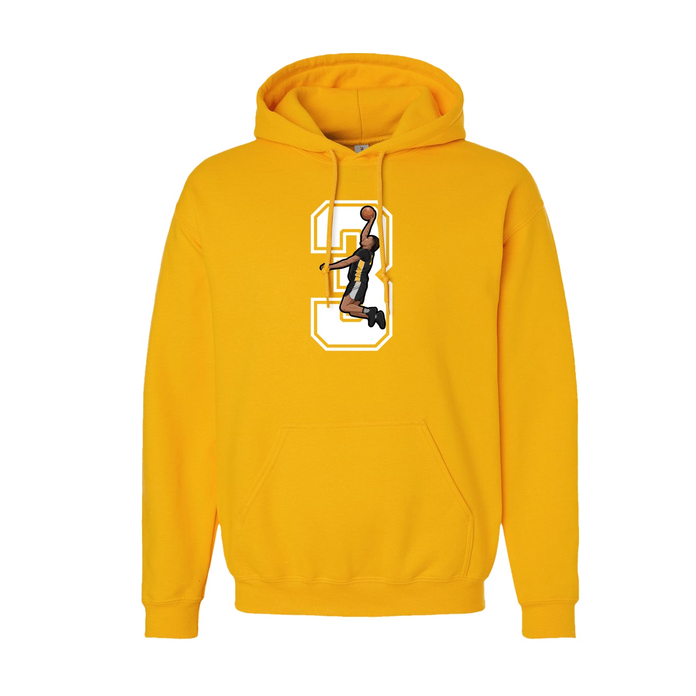 Youth Hoodie — Number in Gold