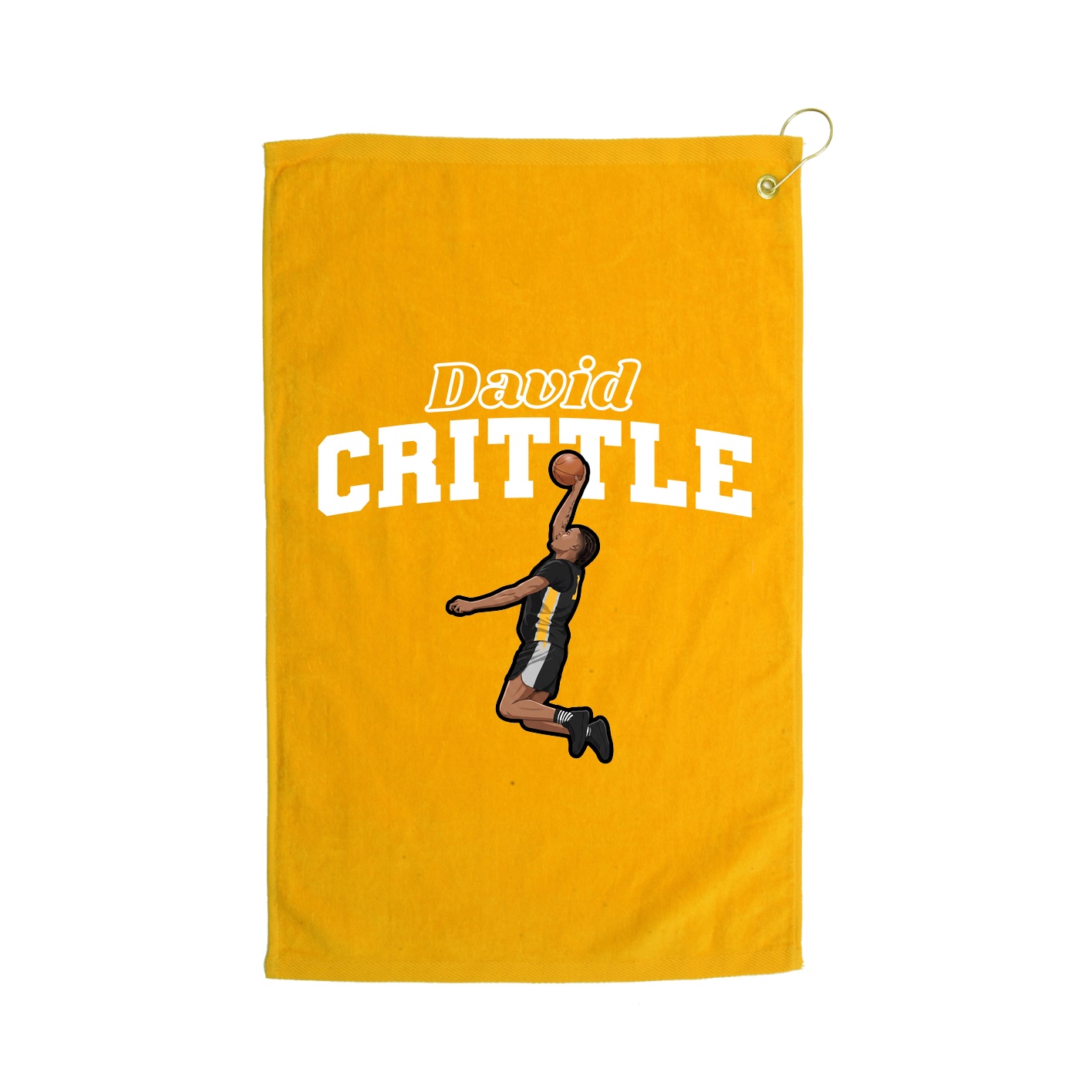 Golf Towel — Name Arch in Gold