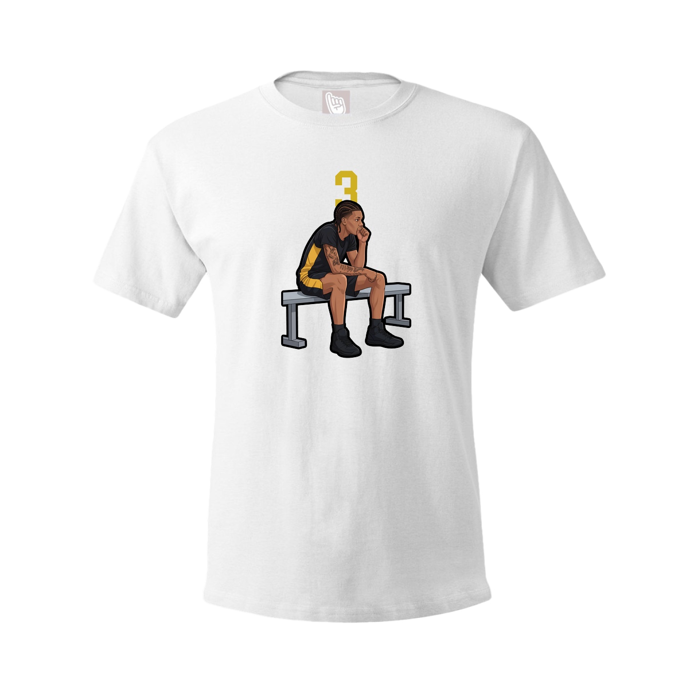 Youth Tee — Number Top in White