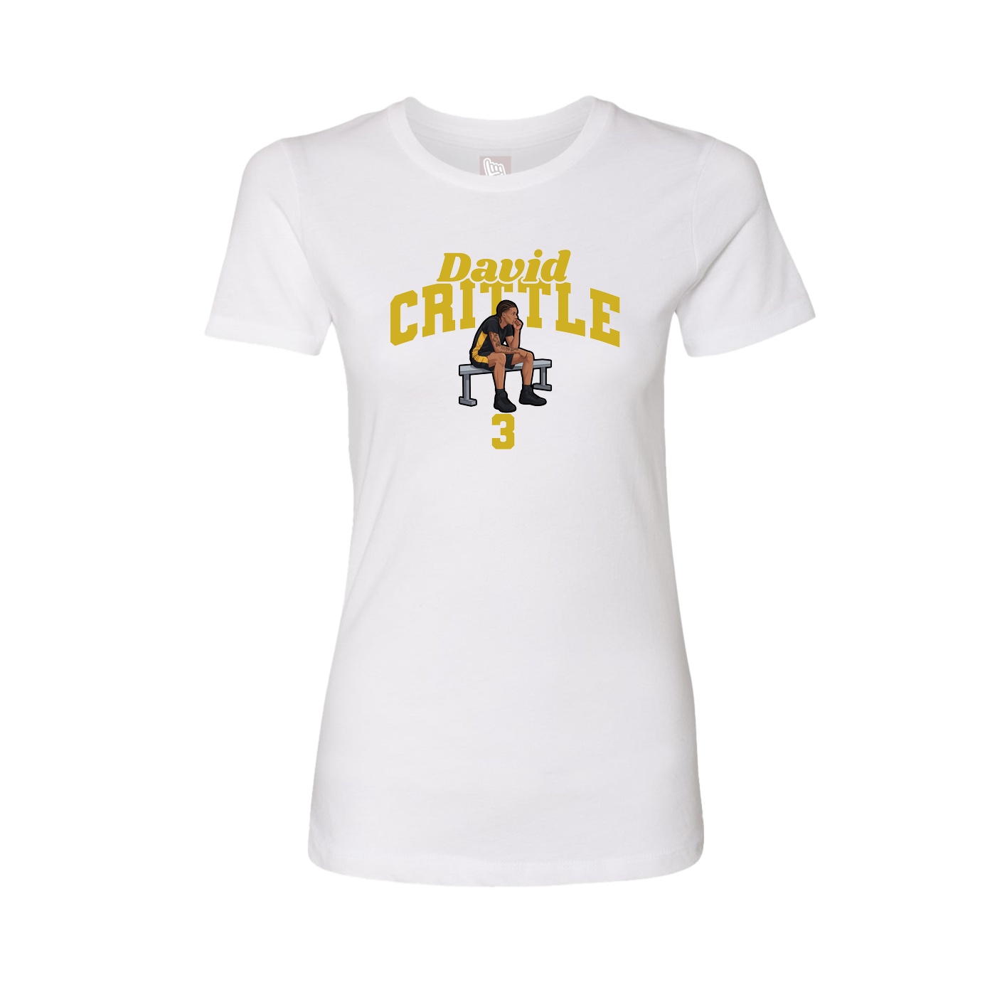 Fitted Women's Tee — Signature Arch in White