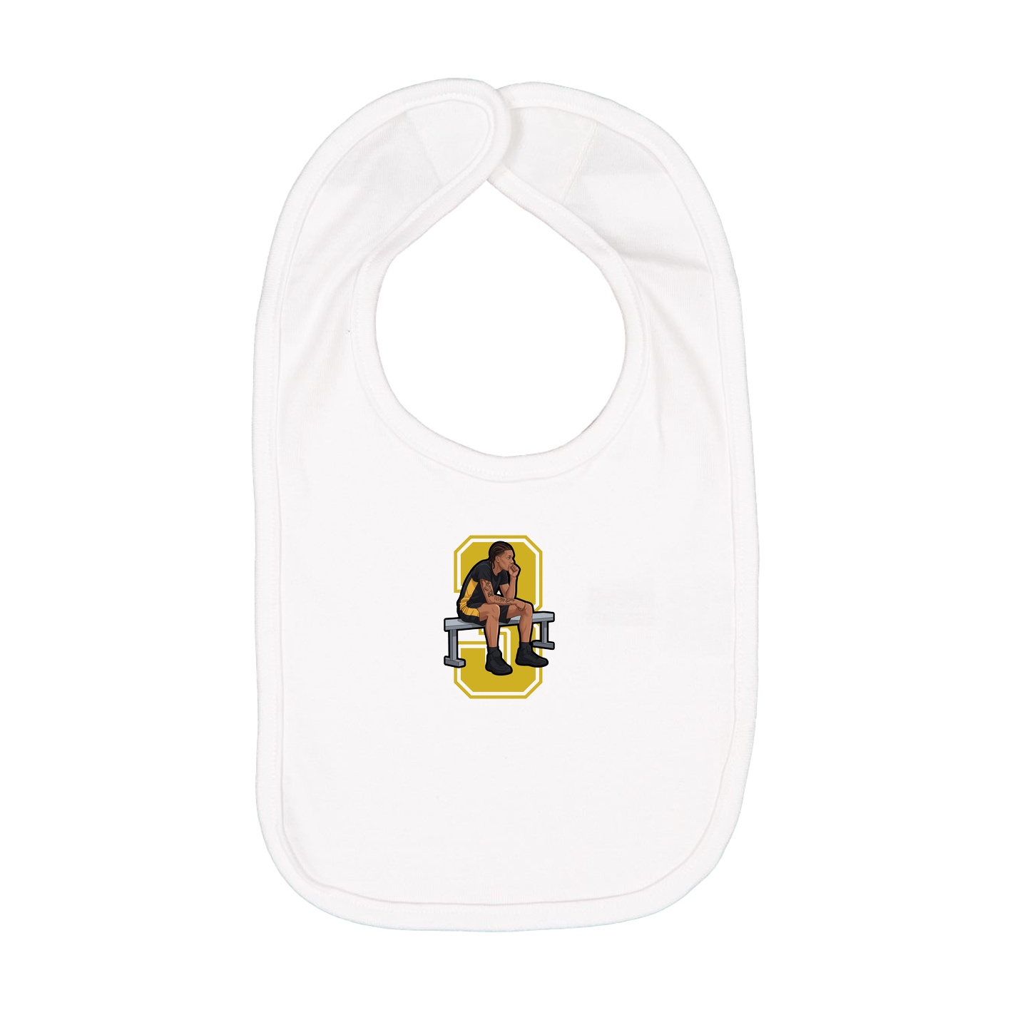 Infant Bib — Number in White