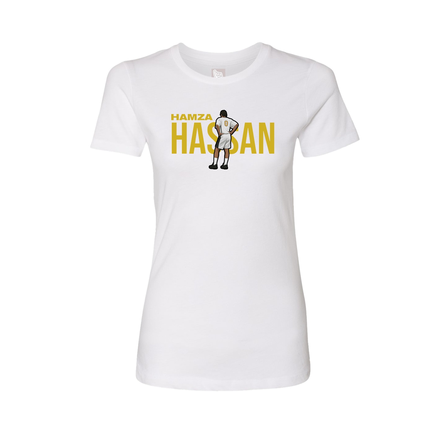 Fitted Women's Tee — Player Name in White