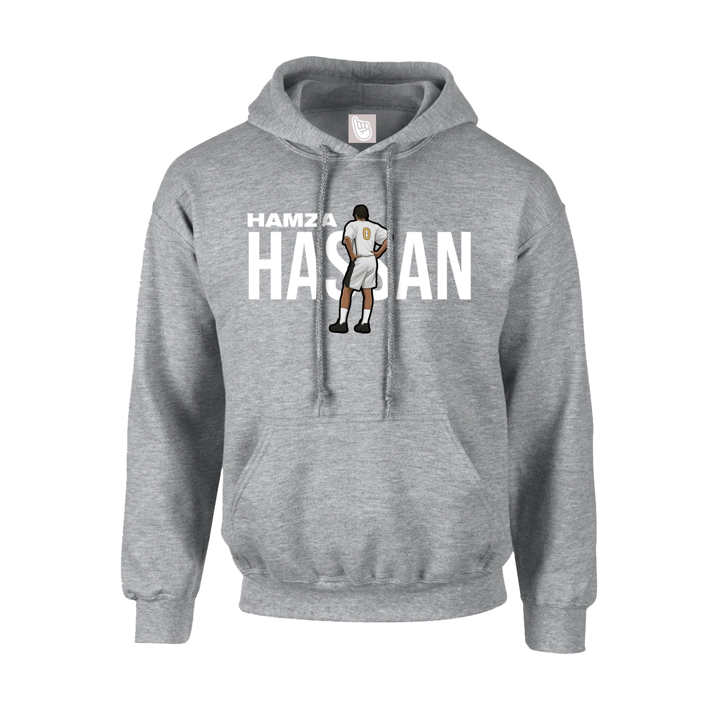 Hoodie — Player Name in Grey