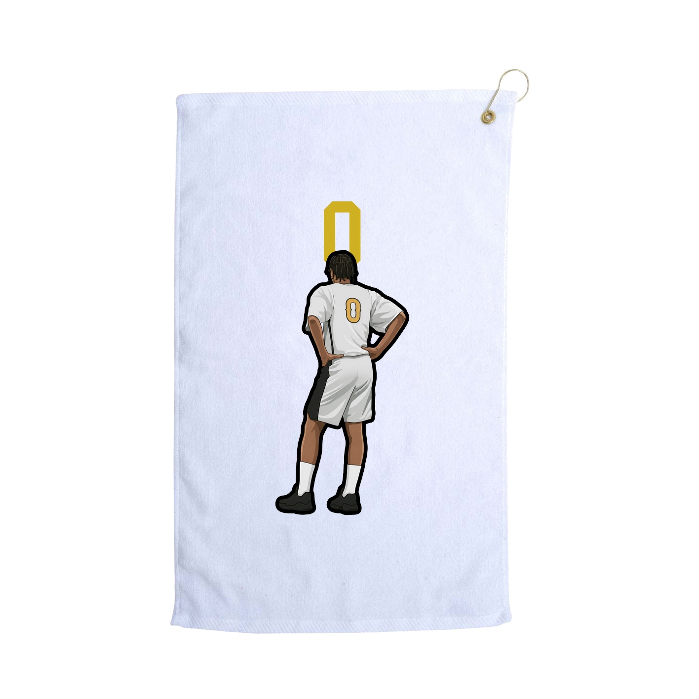 Golf Towel — Number Top in White
