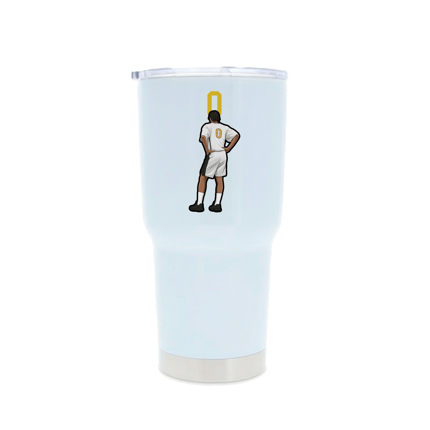 30oz Stainless Steel Tumbler — Number Top in White