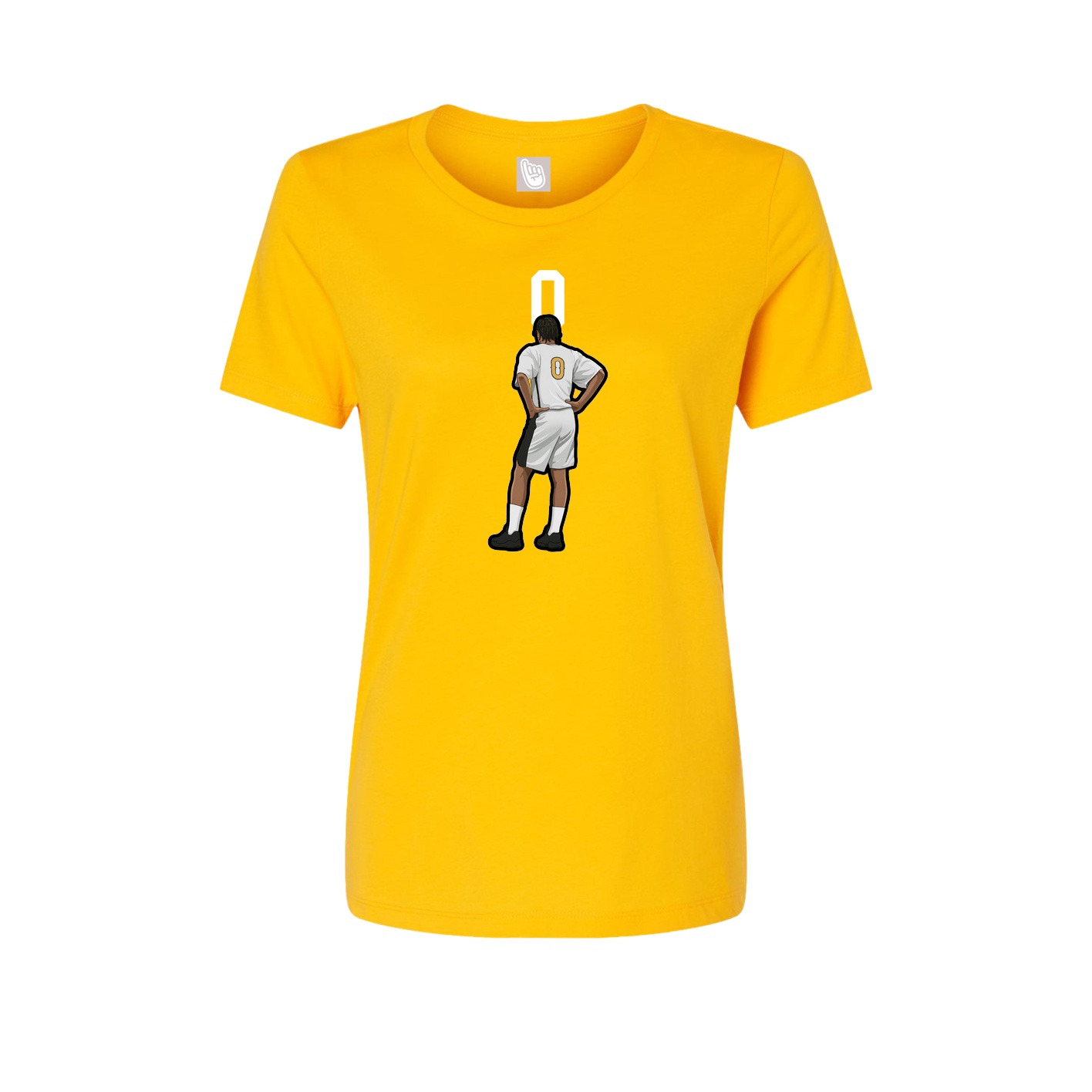 Fitted Women's Tee — Number Top in Gold